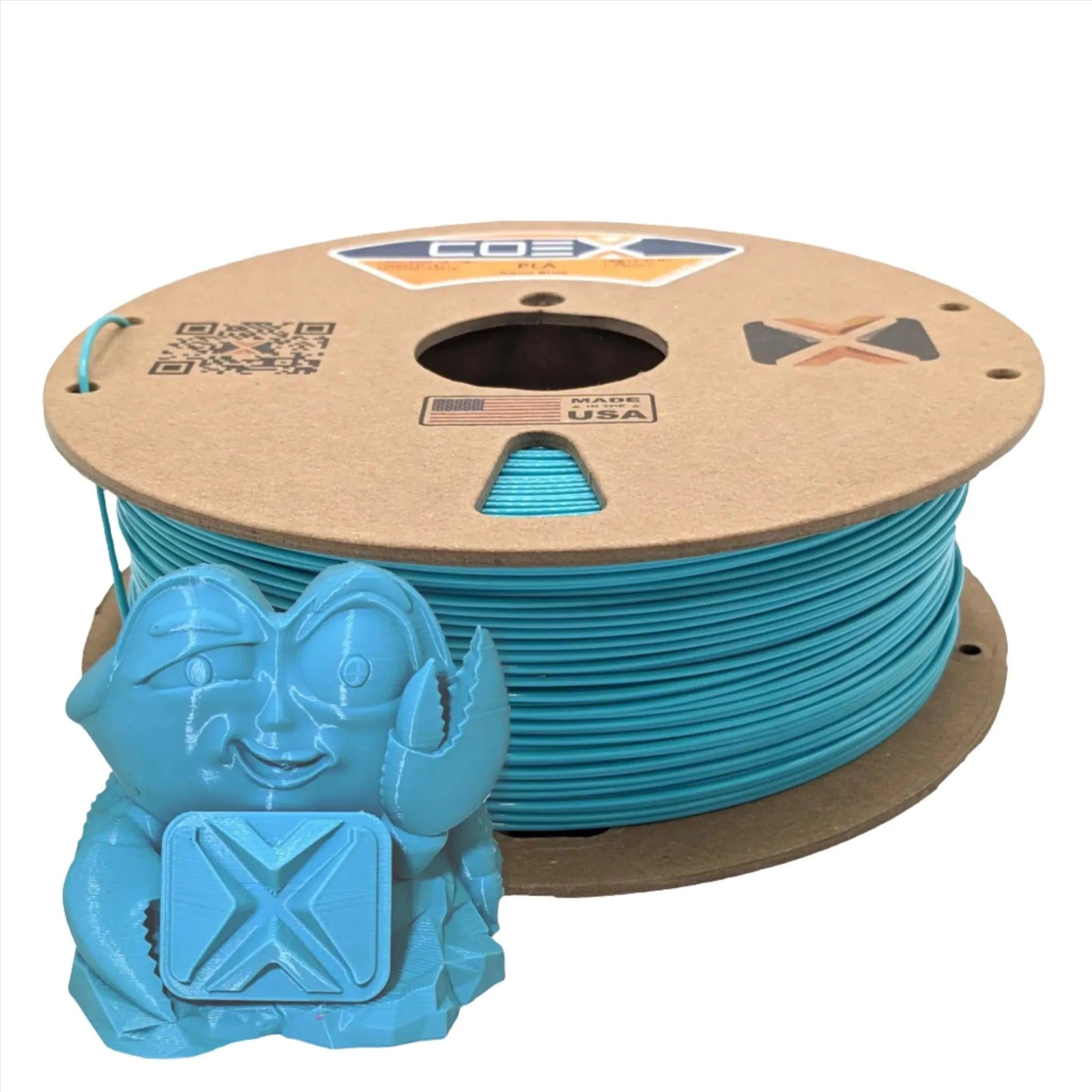 COEX 3D PLA Filament – Aqua Blue – Smooth Finish, Easy Print 3D Printing Material