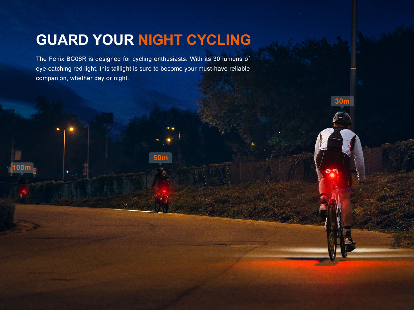 Fenix BC06R Smart-Brake Bicycle Taillight | 270° | 24.5-Hour | IP66 | USB-C