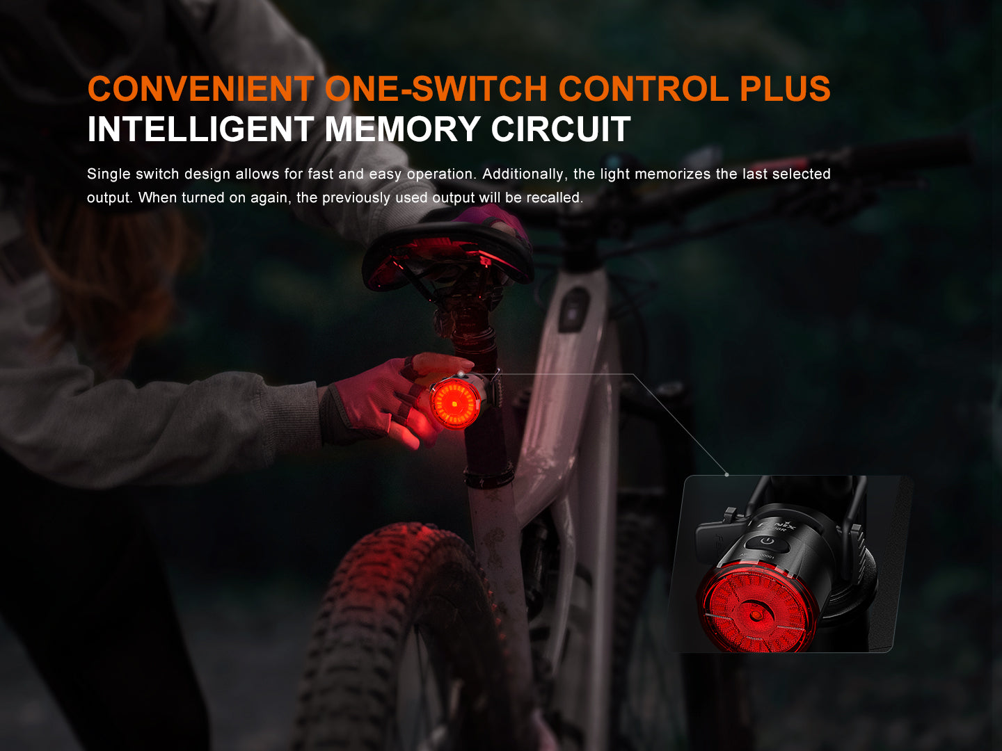 Fenix BC06R Smart-Brake Bicycle Taillight | 270° | 24.5-Hour | IP66 | USB-C