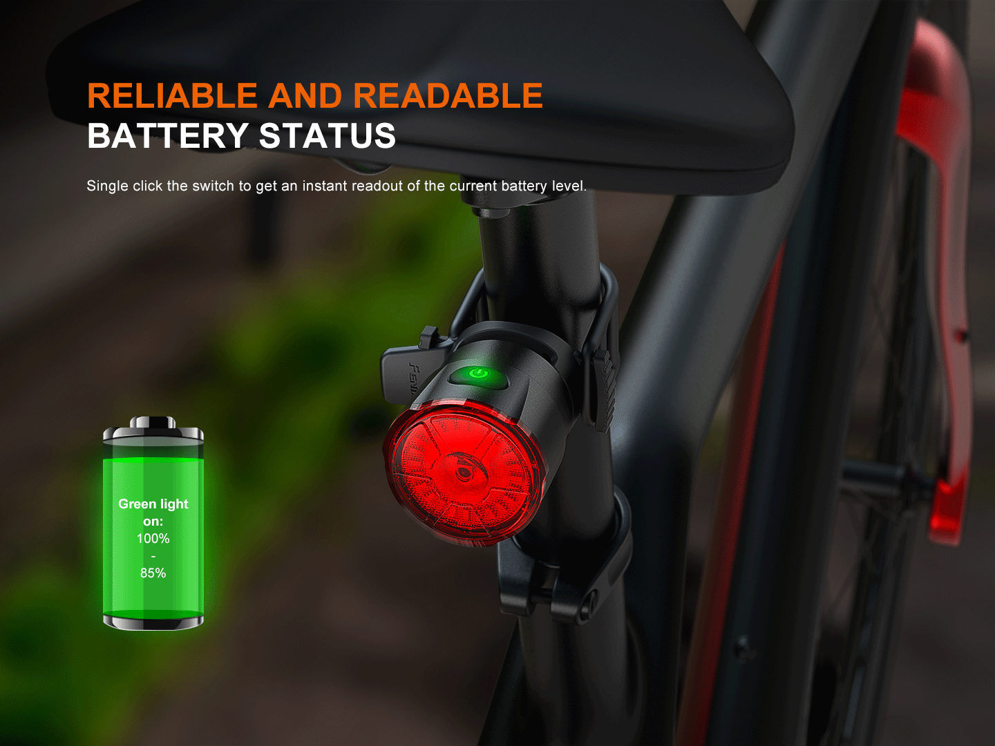 Fenix BC06R Smart-Brake Bicycle Taillight | 270° | 24.5-Hour | IP66 | USB-C
