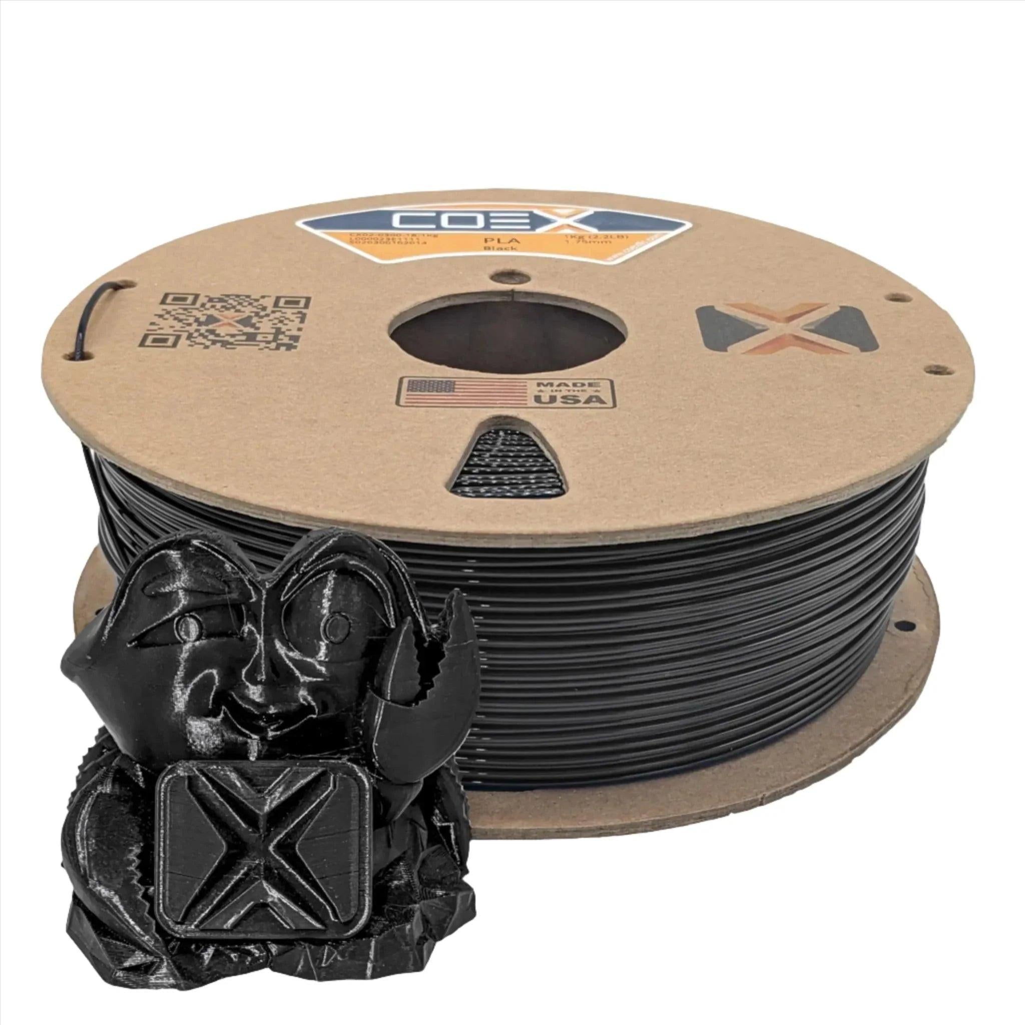 COEX 3D PLA Filament – Black – Easy Print, Smooth Finish 3D Printing Material
