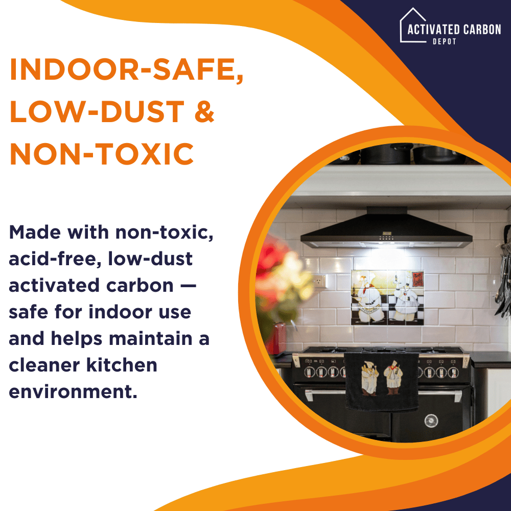 Carbon for Kitchen Hoods - Indoor-Safe, Low-Dust & Non-Toxic
