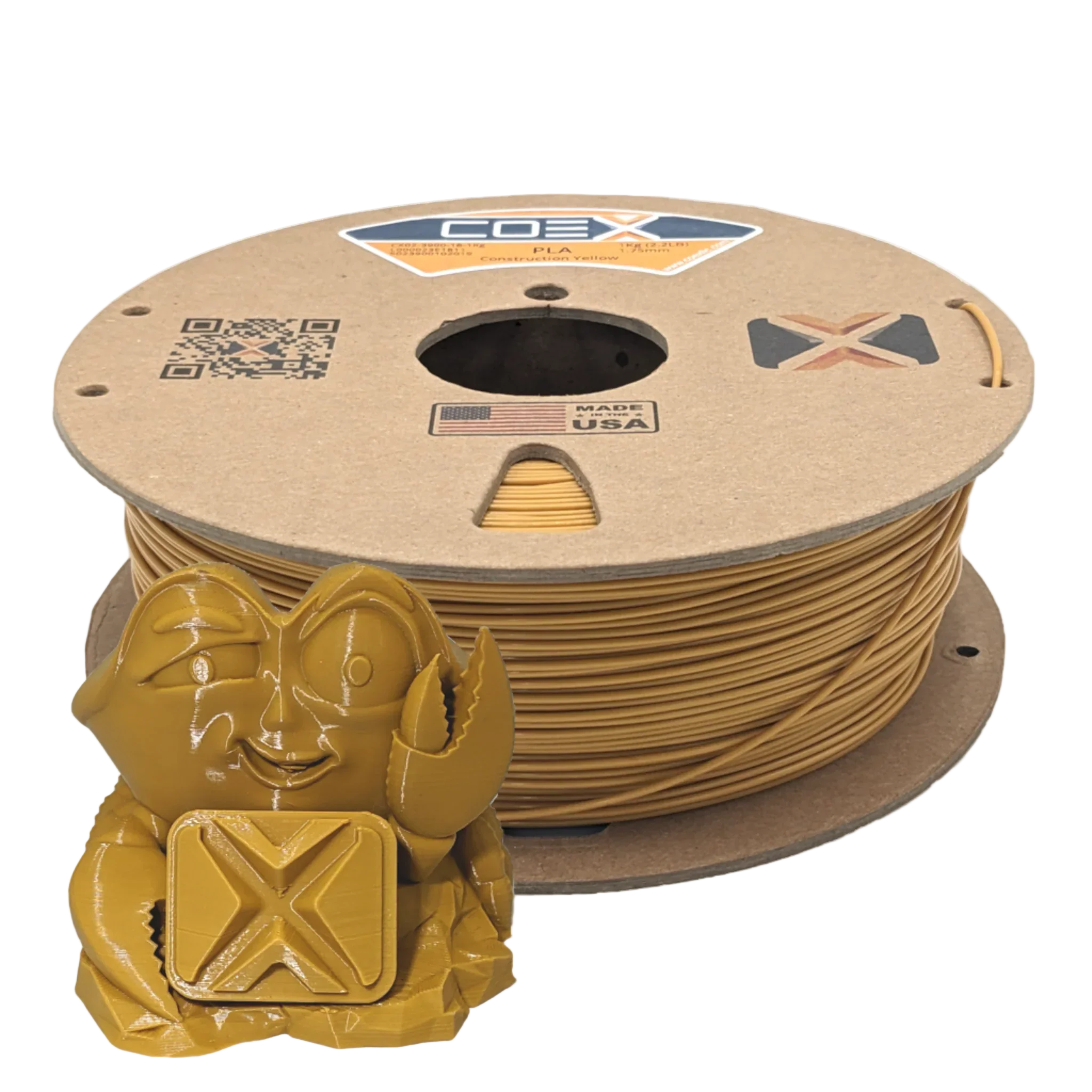 COEX 3D PLA Prime Filament – Construction Yellow – Smooth Finish, Easy Print PLA