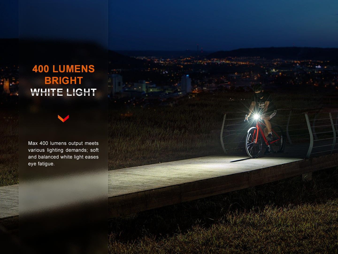 Fenix BC15R Rechargeable Bike Light | 400 Lumens | 31.5-Hour | 109g | IP66