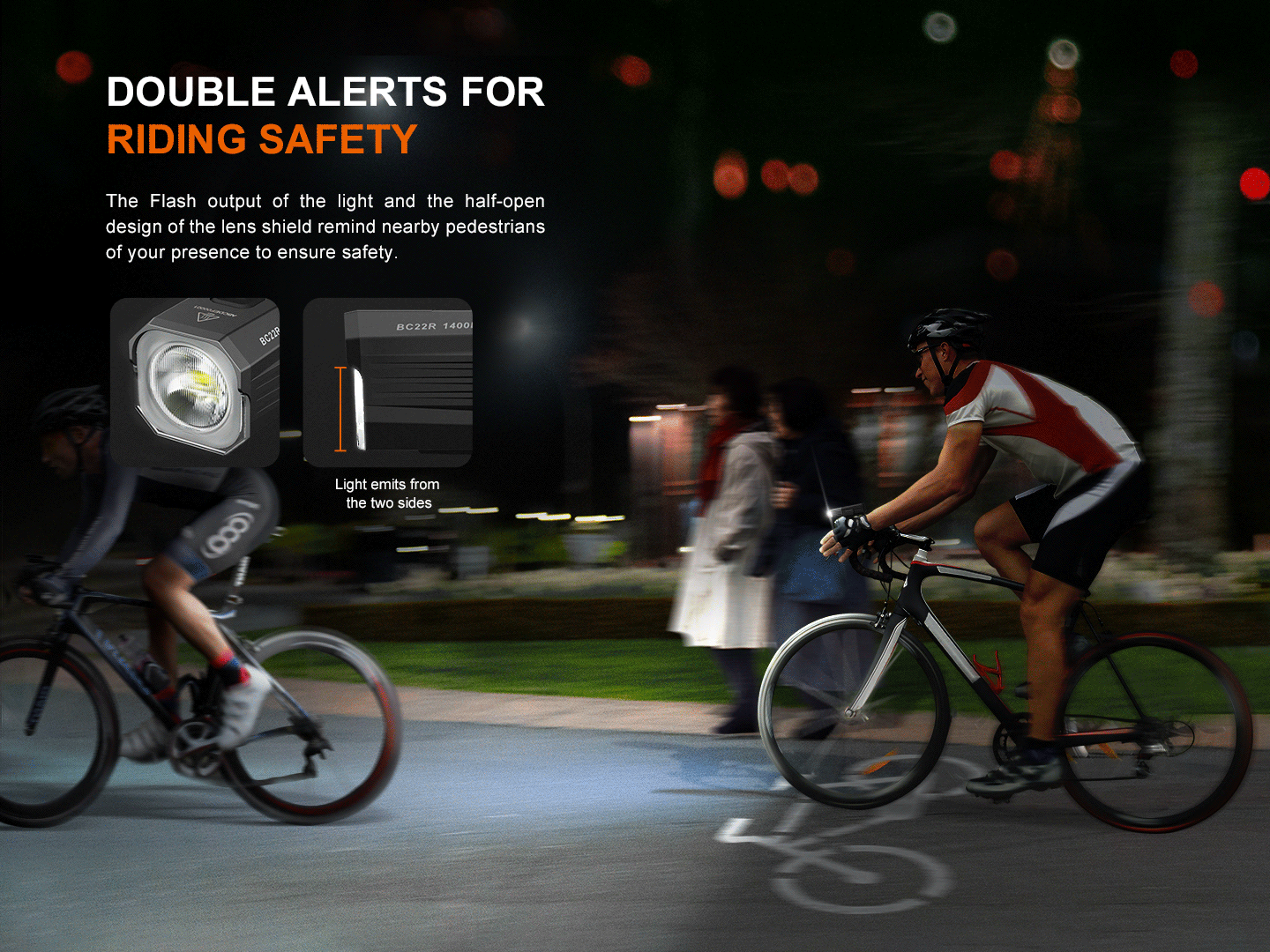 Fenix BC22R Road Bike Light | 1400 Lumens | 512 ft Beam | Anti-Glare | IP66 | USB-C