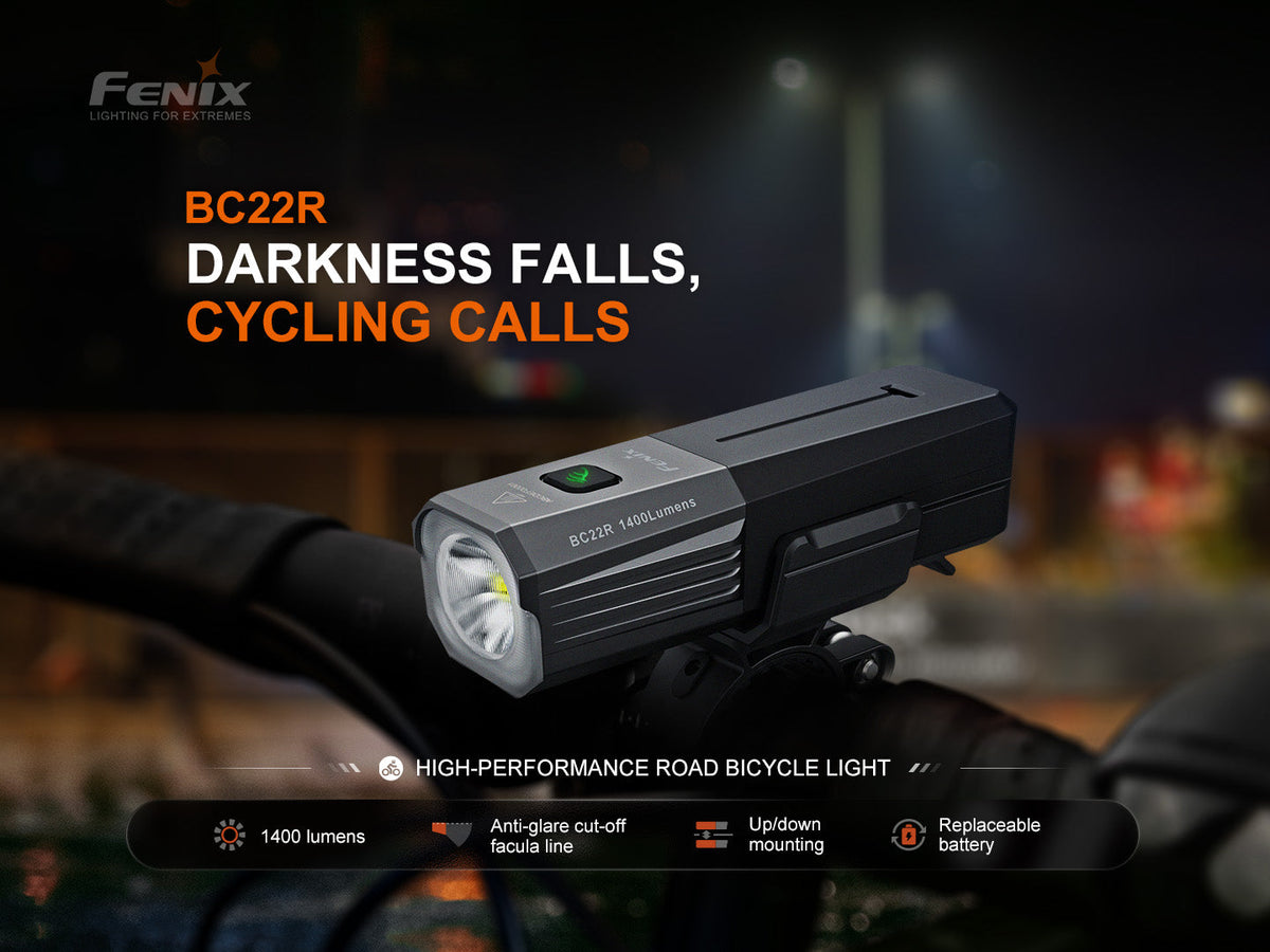 Fenix BC22R Road Bike Light | 1400 Lumens | 512 ft Beam | Anti-Glare | IP66 | USB-C