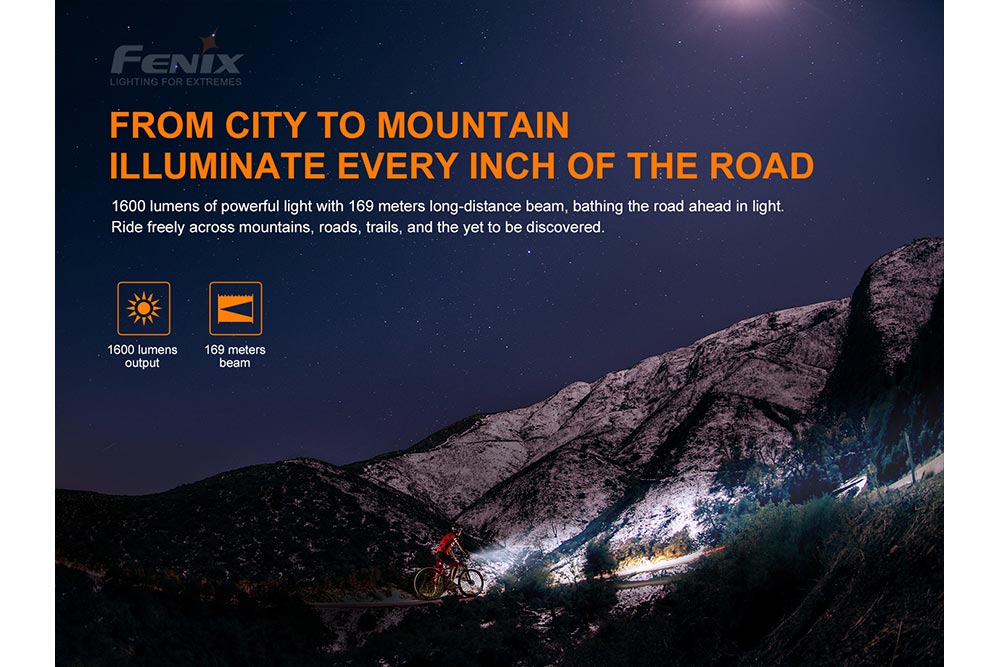 Fenix BC26R LED Bike Light | 1600 Lumens | 100° Beam | 65-Hour Runtime | IP68