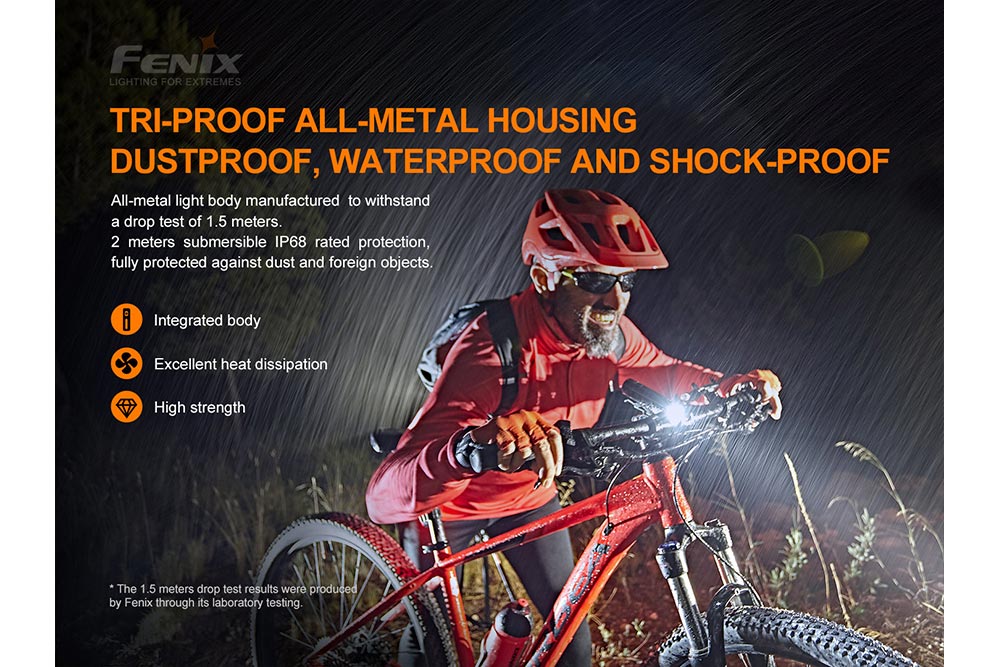 Fenix BC26R LED Bike Light | 1600 Lumens | 100° Beam | 65-Hour Runtime | IP68