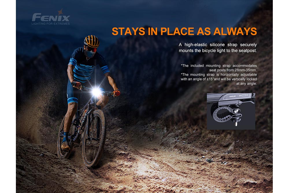 Fenix BC26R LED Bike Light | 1600 Lumens | 100° Beam | 65-Hour Runtime | IP68