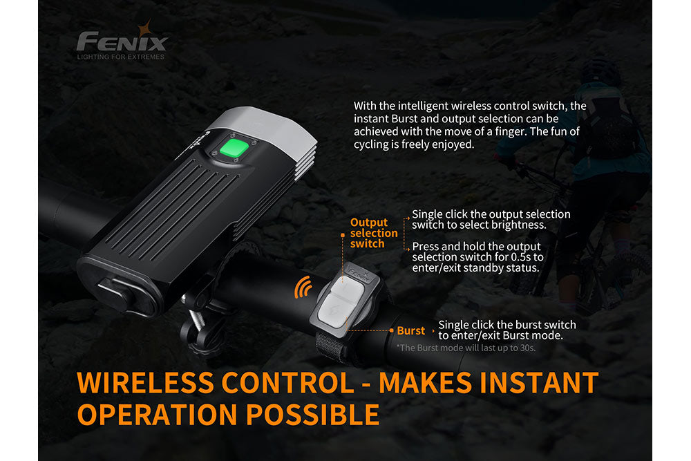 Fenix BC30 V2 LED Bike Light | 2200 Lumens | 610 ft | Dual Beam | Bluetooth