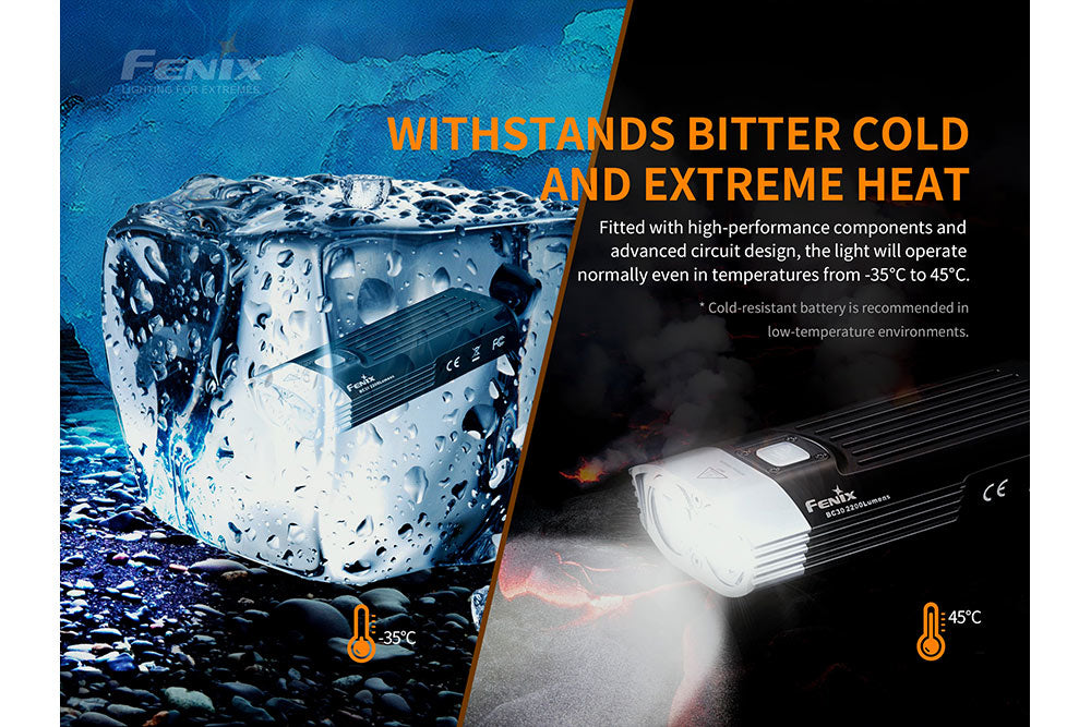 Fenix BC30 V2 LED Bike Light | 2200 Lumens | 610 ft | Dual Beam | Bluetooth