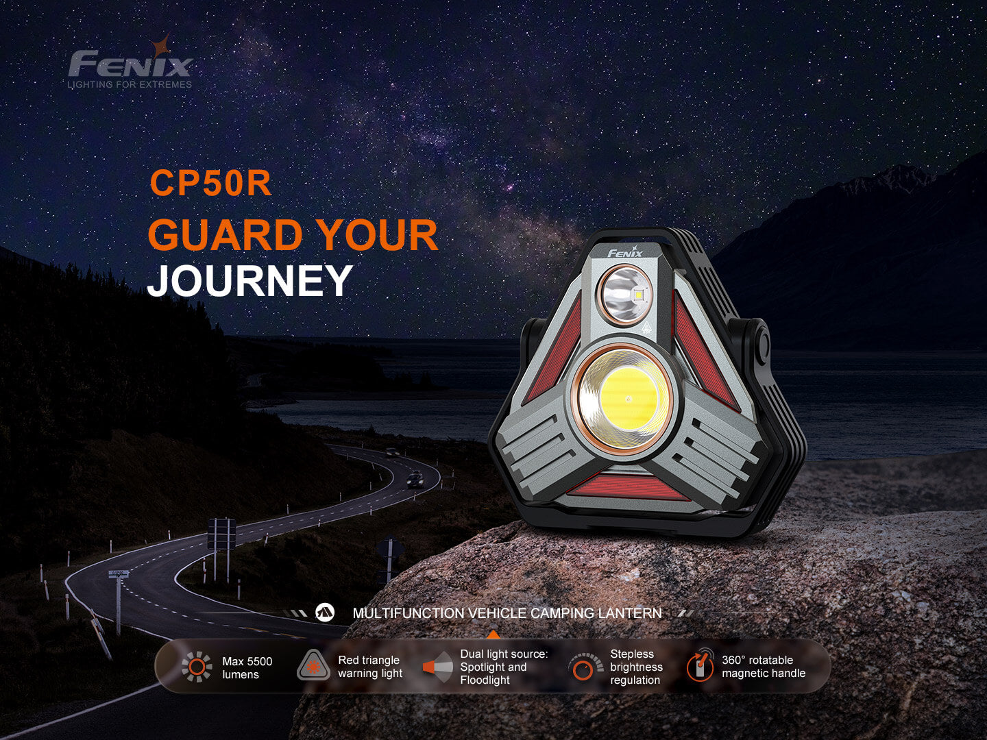 Fenix CP50R Road Hazard Camping Lantern | 5500 Lumens | 360° Handle | 2700K-6500K | IP66