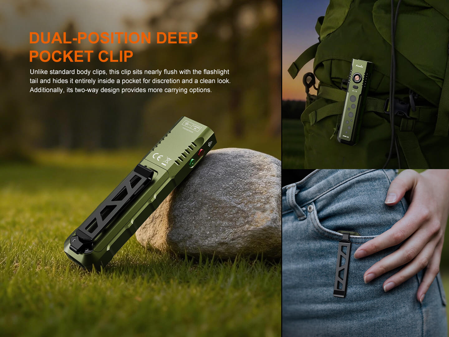 Fenix E08R UE Multi-Light EDC Flashlight | 1600 Lumens | Green Laser | Red Light | IP66