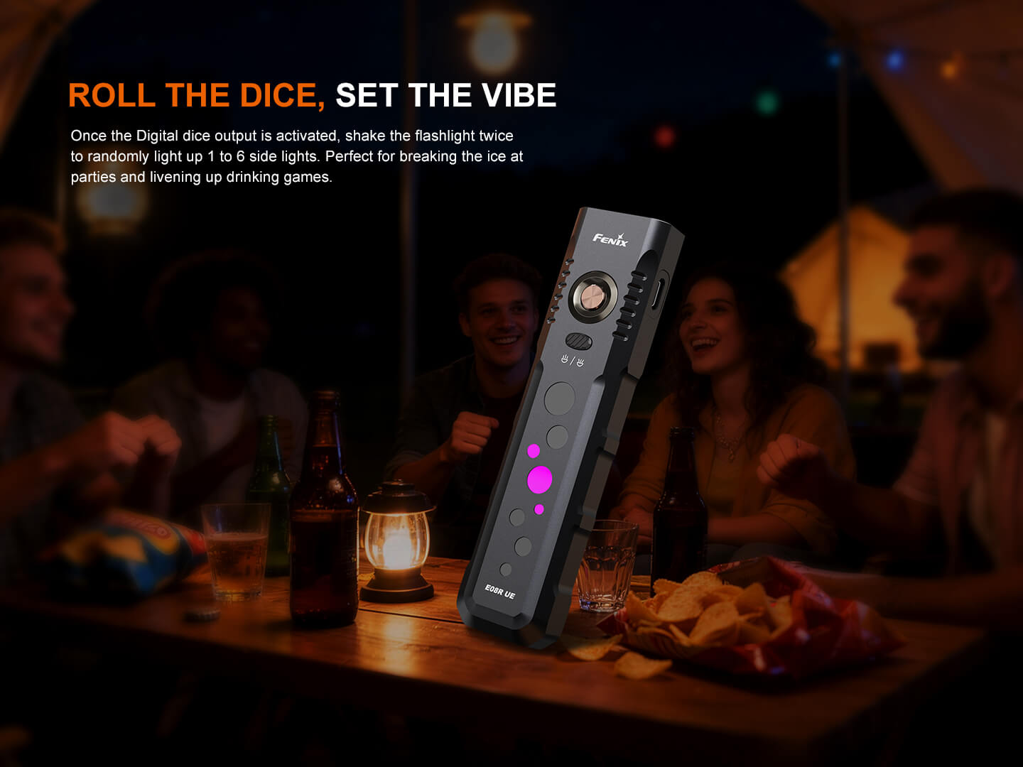 Fenix E08R UE Multi-Light EDC Flashlight | 1600 Lumens | Green Laser | Red Light | IP66
