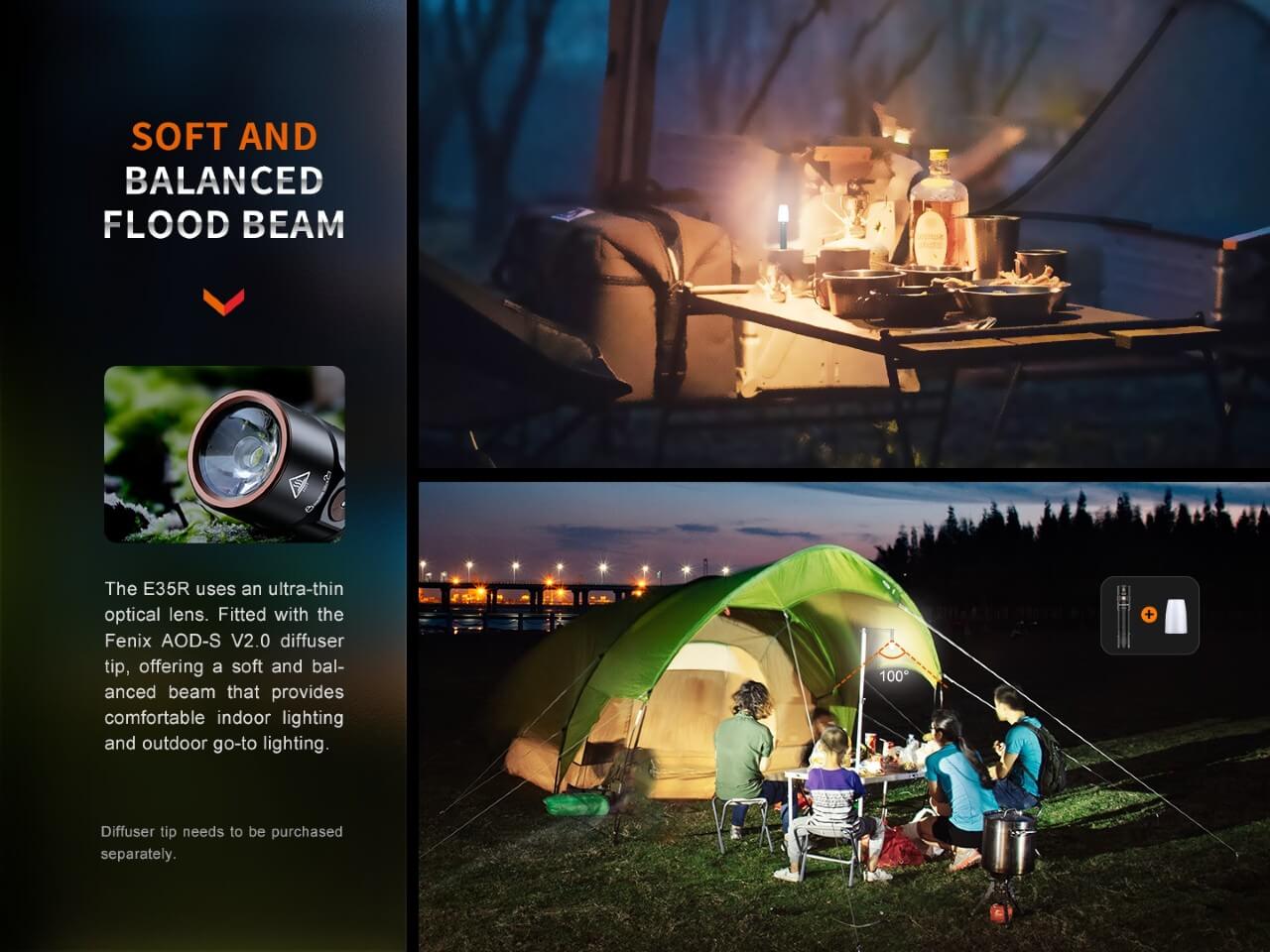 Fenix E35R Rechargeable EDC Flashlight | 3100 Lumens | IOP | 6 Modes | USB-C