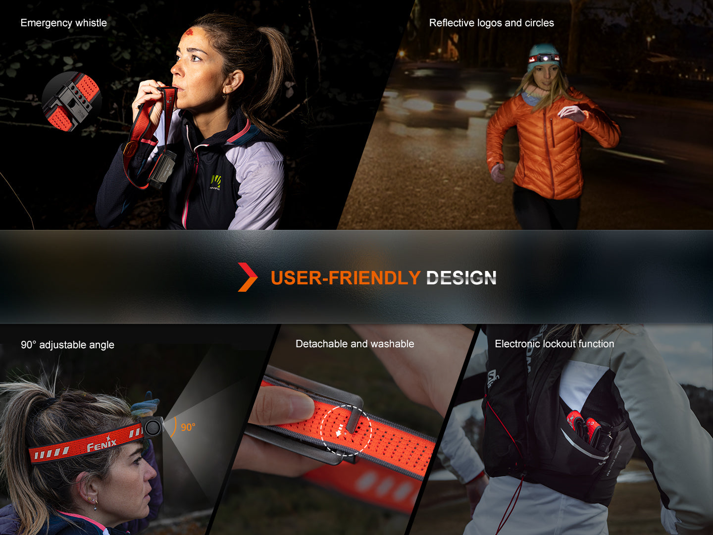 Fenix HM62-T Trail Running Headlamp | 1200 Lumens | Magnesium Body | Emergency Whistle | IP68