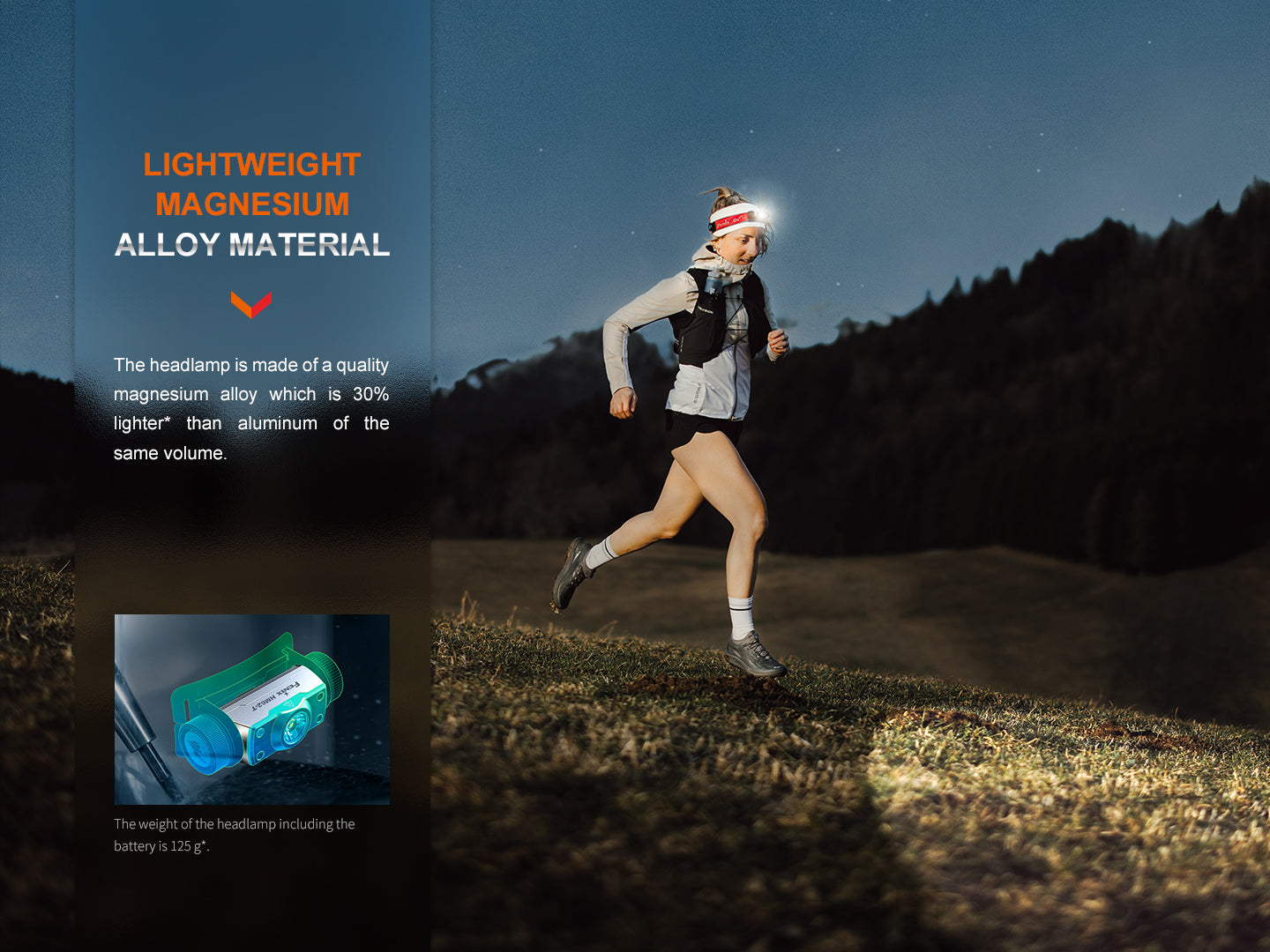Fenix HM62-T Trail Running Headlamp | 1200 Lumens | Magnesium Body | Emergency Whistle | IP68