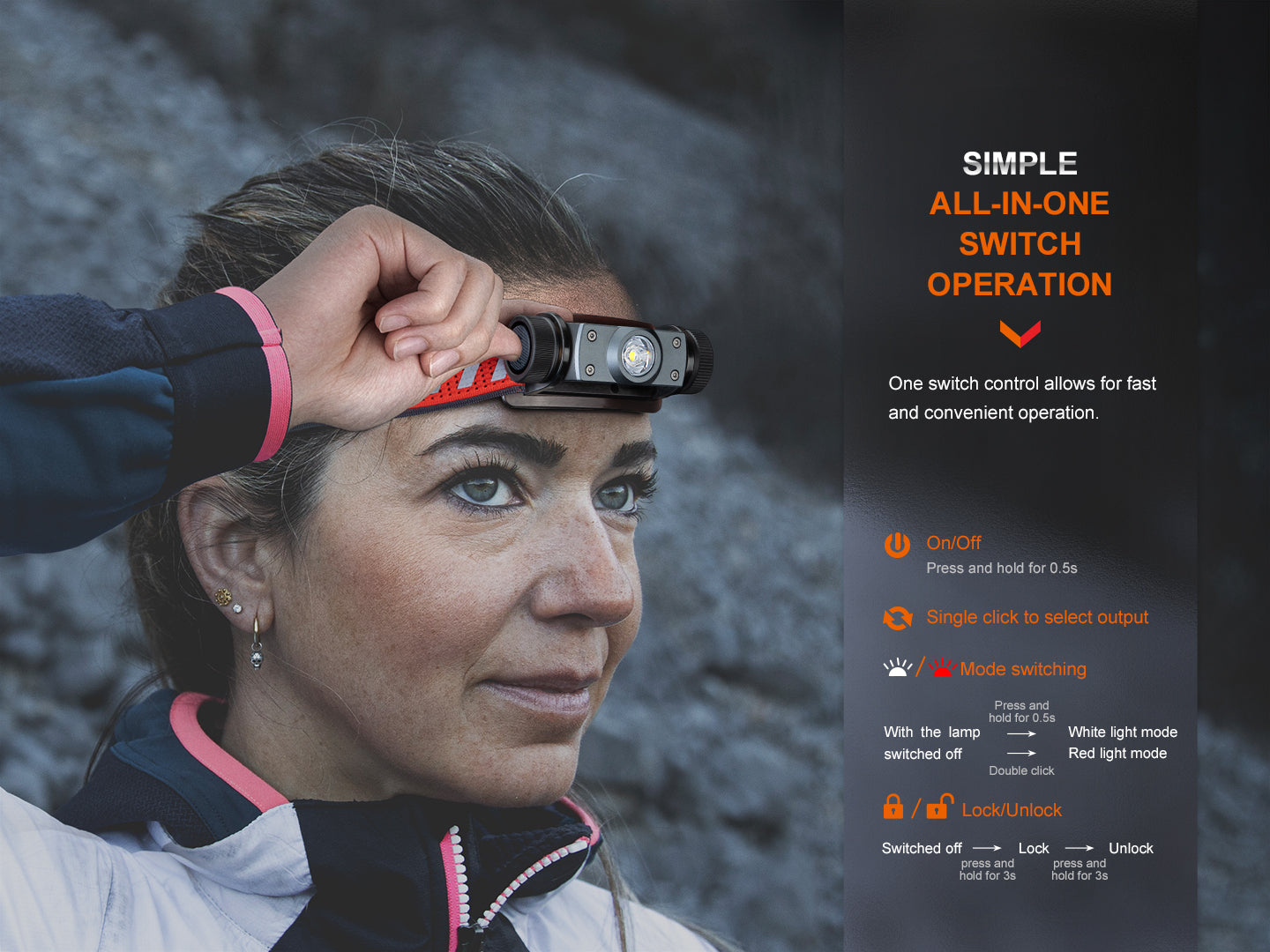 Fenix HM62-T Trail Running Headlamp | 1200 Lumens | Magnesium Body | Emergency Whistle | IP68