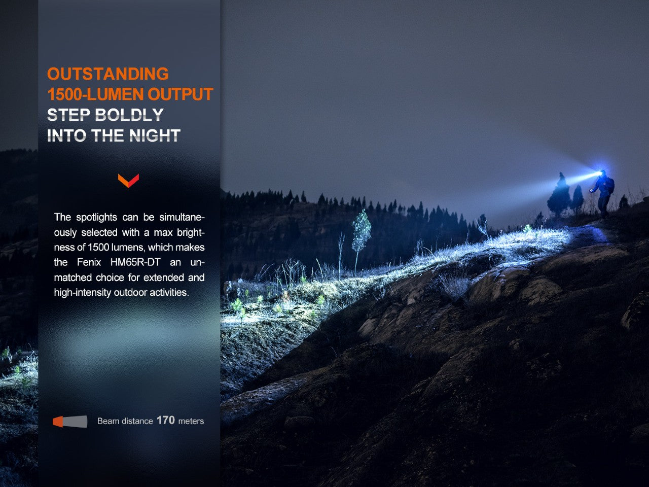 Fenix HM65R-DT Trail Running Headlamp | 1500 Lumens | Warm White 3000K | Magnesium