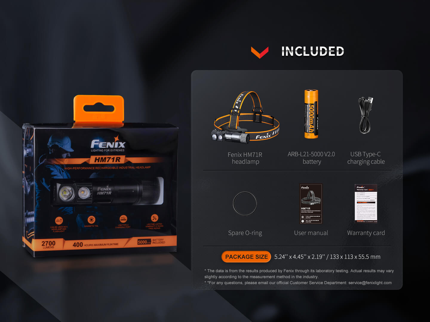 Fenix HM71R Rechargeable Industrial LED Headlamp | Dual LED | 755 ft Spot | IP68