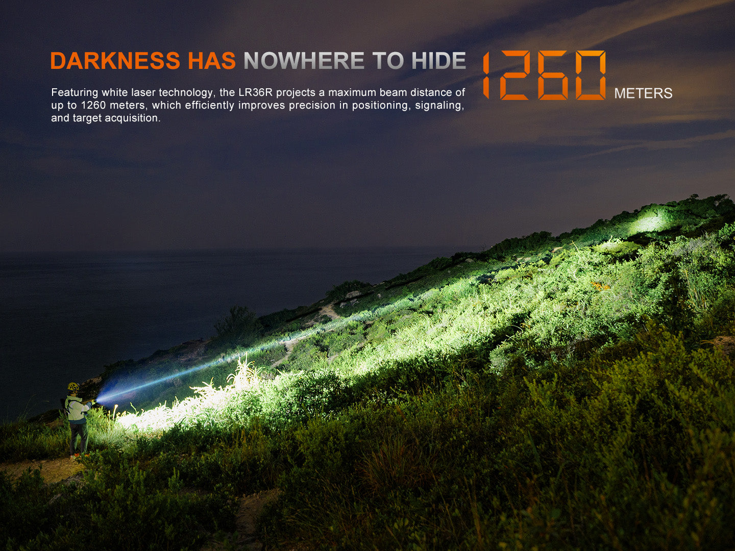 Fenix LR36R White Laser Searching Flashlight | 10,000 Lumens | 4134 ft | OLED | IP68