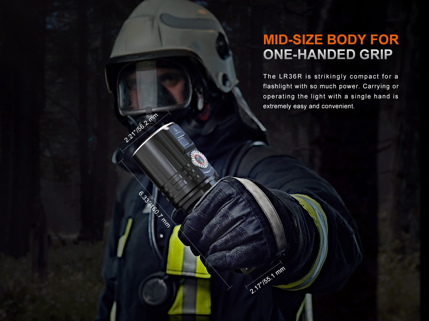 Fenix LR36R White Laser Searching Flashlight | 10,000 Lumens | 4134 ft | OLED | IP68