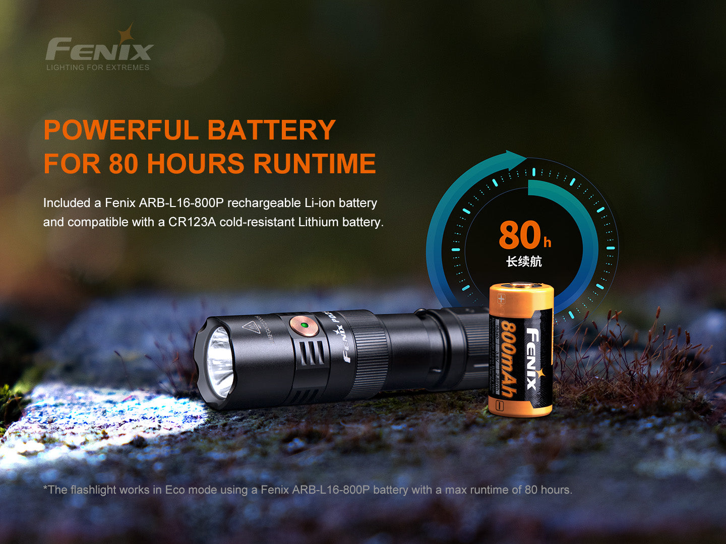 Fenix PD25R Rechargeable EDC Flashlight | 800 Lumens | 250m | IP68 | USB-C