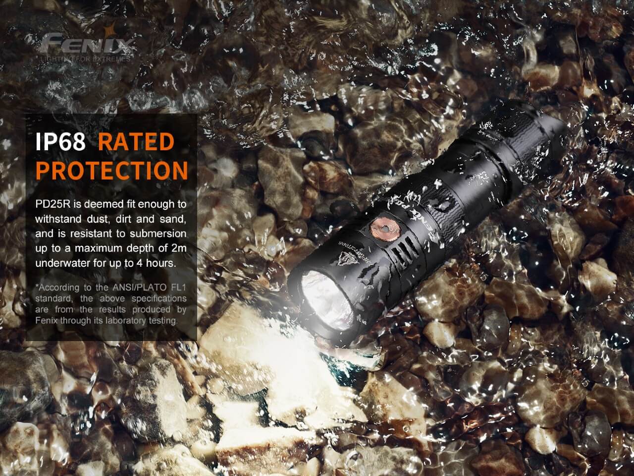 Fenix PD25R Rechargeable EDC Flashlight | 800 Lumens | 250m | IP68 | USB-C