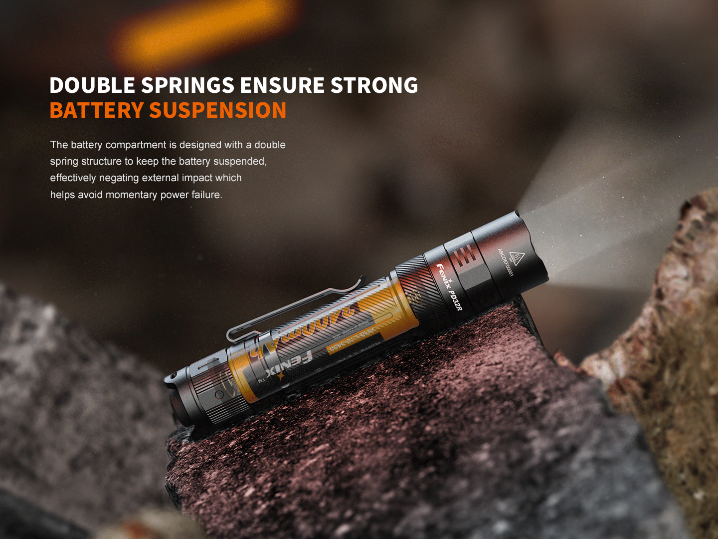 Fenix PD32R Rechargeable Flashlight | 1400 Lumens | Silent Switch | IP68 | USB-C