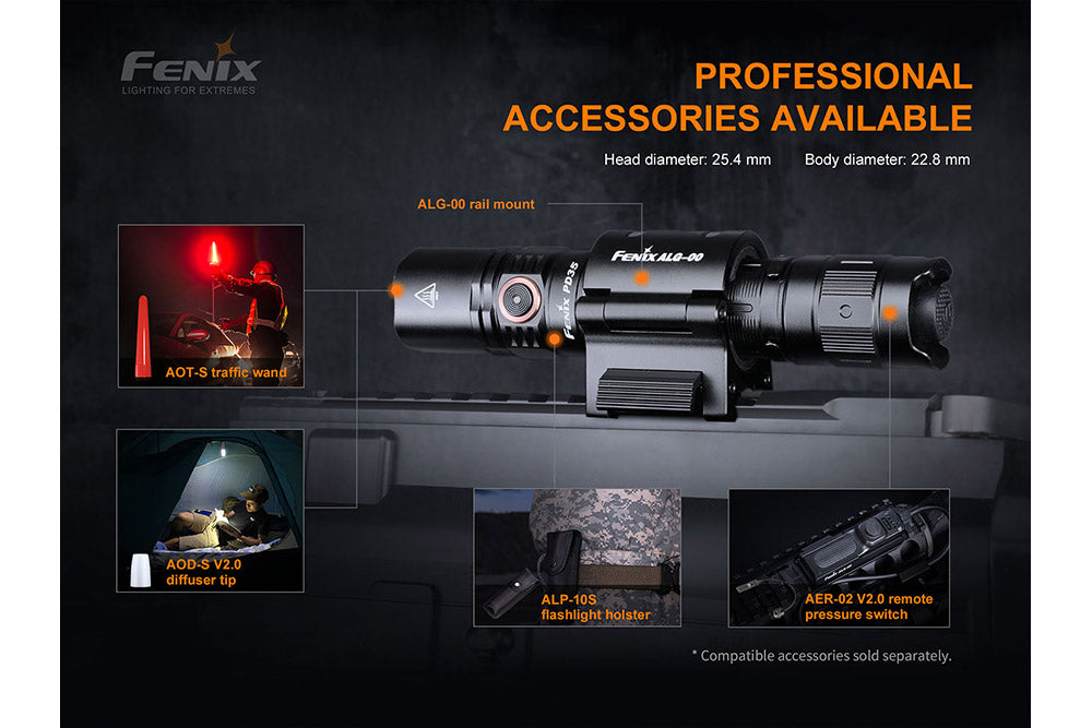 Fenix PD35 V3.0 EDC Flashlight | 1700 Lumens | SFT40 LED | Strike Bezel | USB-C