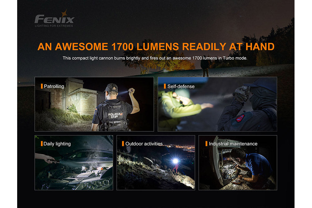Fenix PD35 V3.0 EDC Flashlight | 1700 Lumens | SFT40 LED | Strike Bezel | USB-C