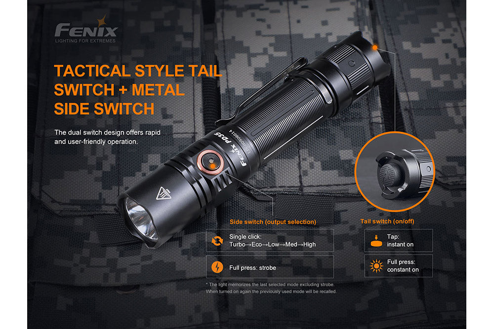 Fenix PD35 V3.0 EDC Flashlight | 1700 Lumens | SFT40 LED | Strike Bezel | USB-C