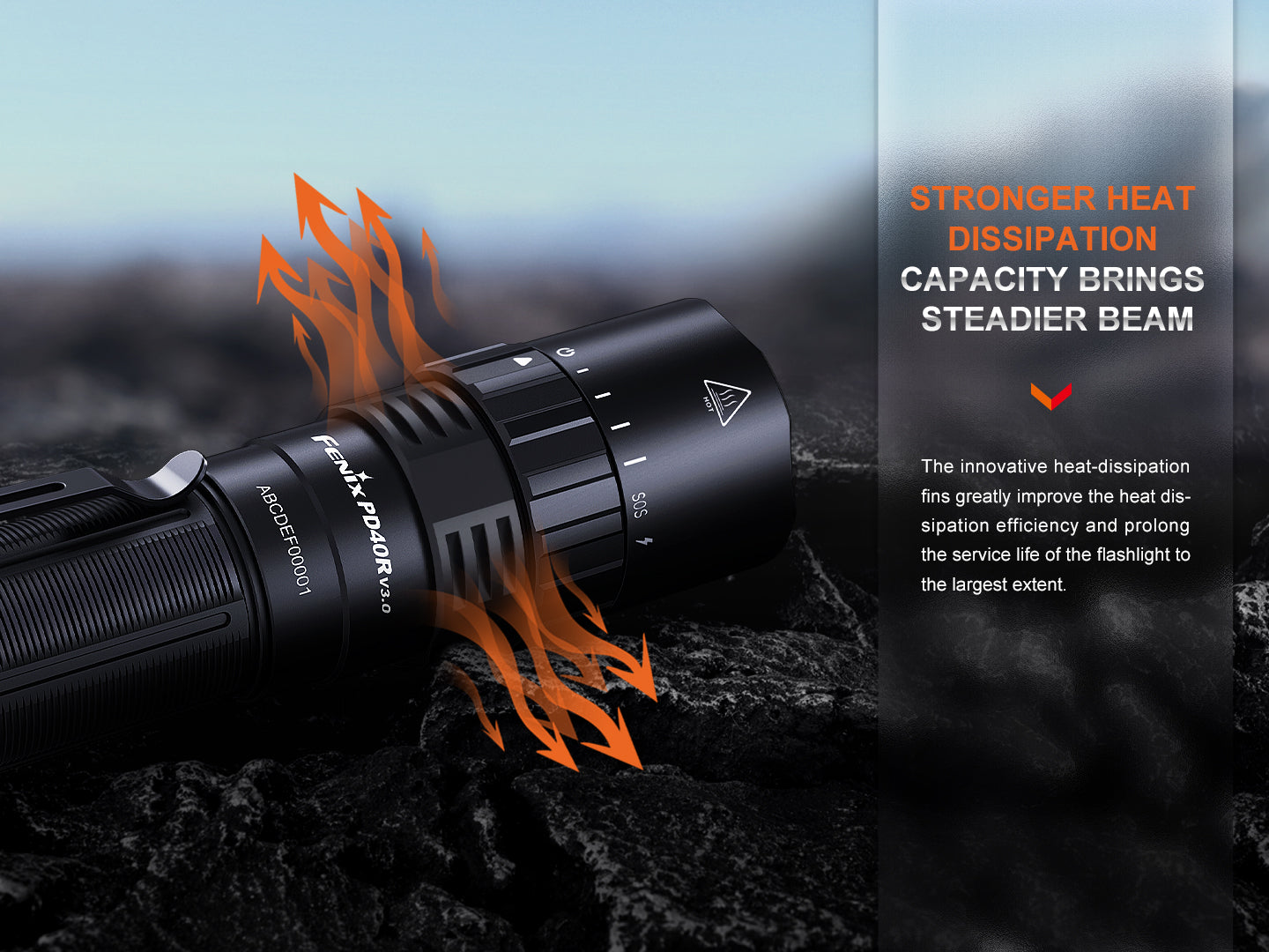 Fenix PD40R V3 Rechargeable Flashlight | 3000 Lumens | 500m | IP68