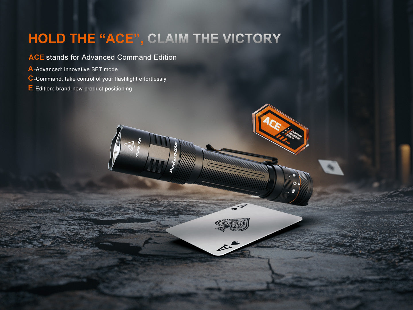 Fenix PD45R ACE Multi-Mode Tactical Flashlight | 3200 Lumens | 410m | SET Tech | IP68