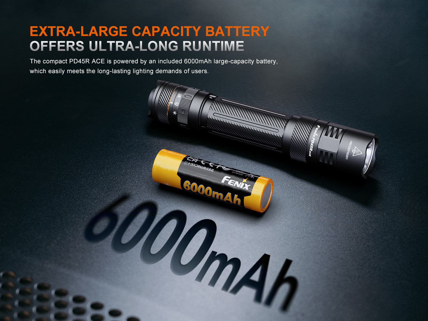 Fenix PD45R ACE Multi-Mode Tactical Flashlight | 3200 Lumens | 410m | SET Tech | IP68