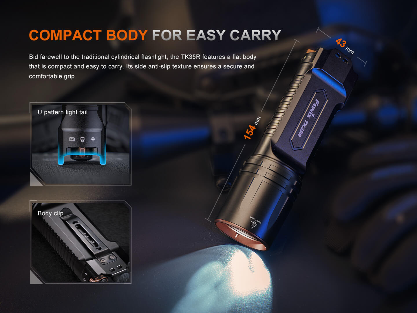 Fenix TK35R UV Tactical Flashlight | 5800 Lumens | 610m | Dual UV | USB-C | IP68