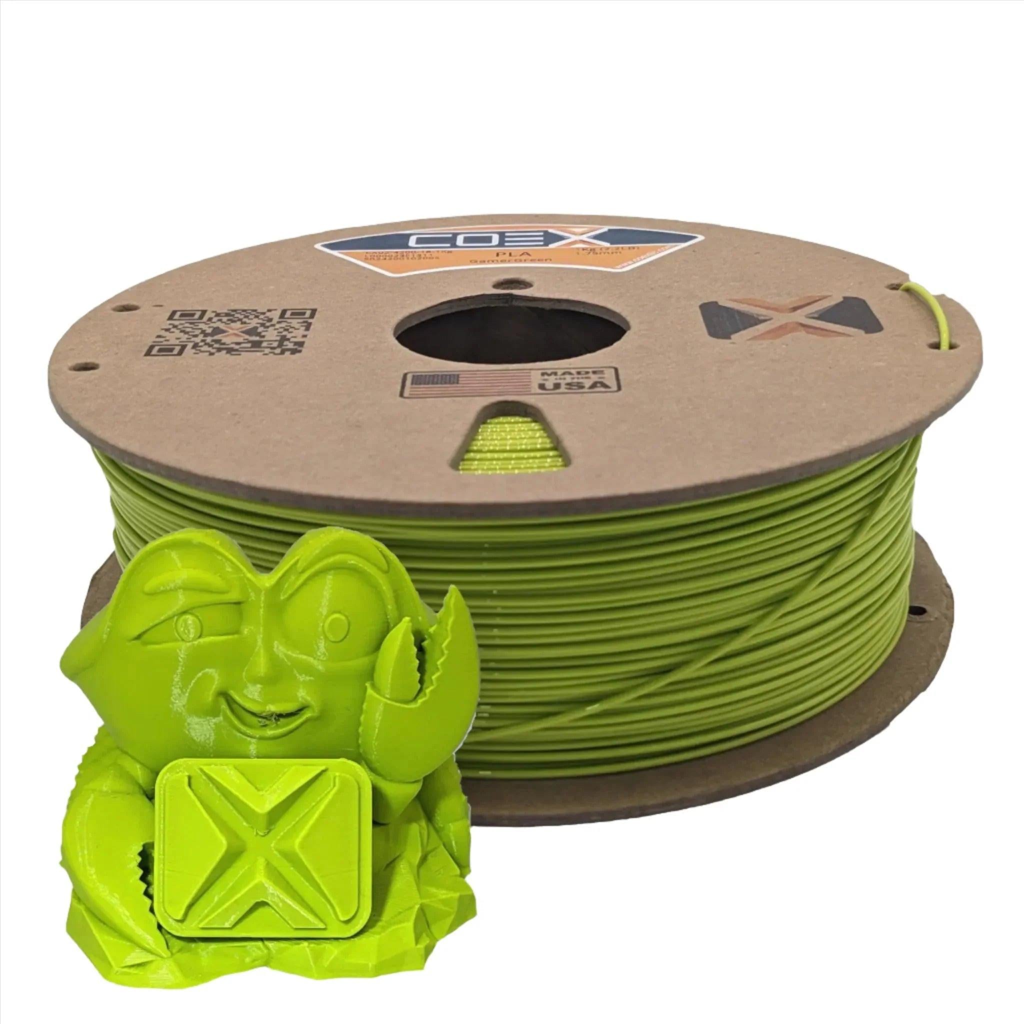 COEX 3D PLA Filament – Gamer Green (Chartreuse) – Easy Print, Smooth Finish 3D Printing Material