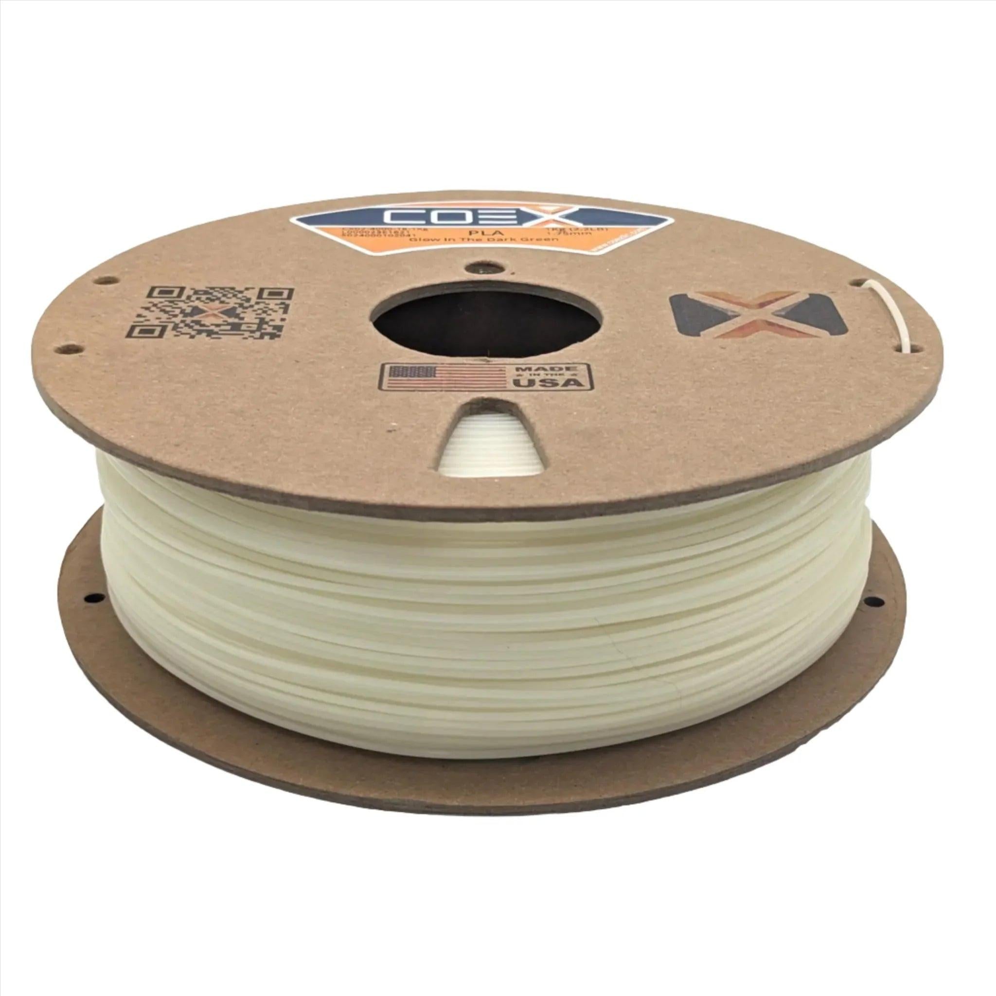 COEX 3D Glow-in-the-Dark PLA Filament – Green – Easy Print, Luminous 3D Printing Material