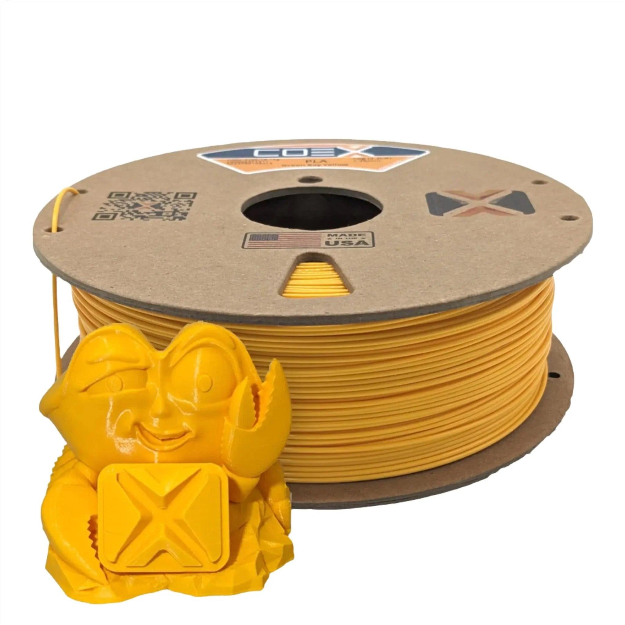 COEX 3D PLA Filament – Green Bay Yellow – Easy Print, Smooth Finish 3D Printing Material