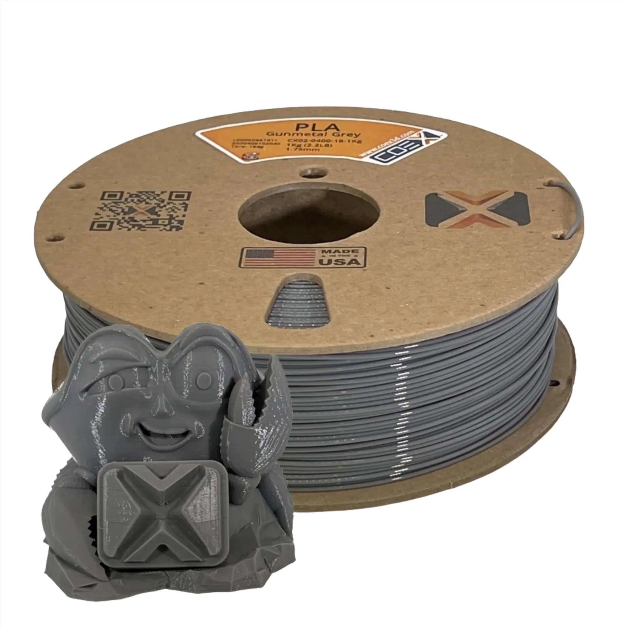 COEX 3D PLA Filament – Gunmetal Gray – Easy Print, Smooth Finish 3D Printing Material