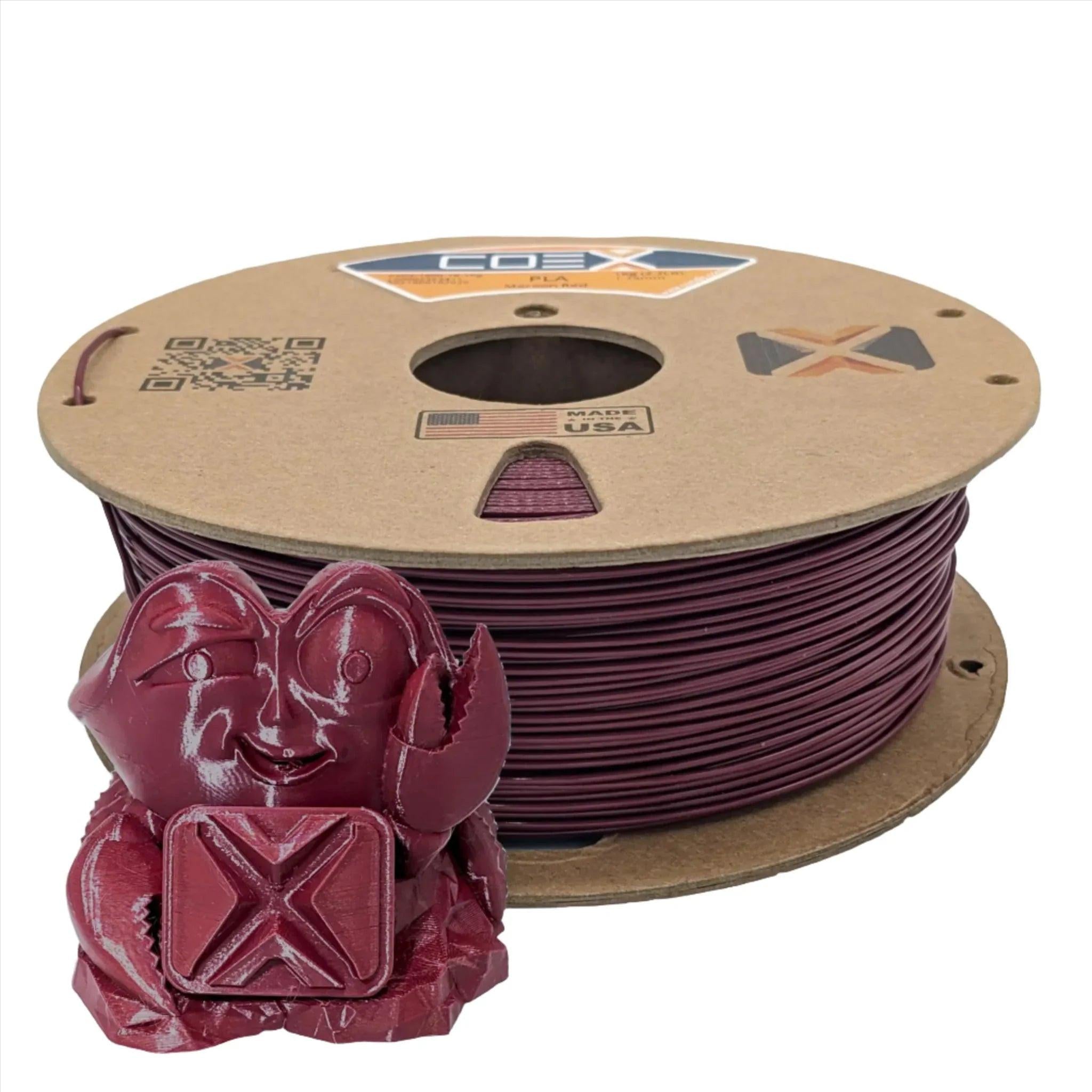 COEX 3D PLA Filament – Maroon Red – Easy Print, Smooth Finish 3D Printing Material