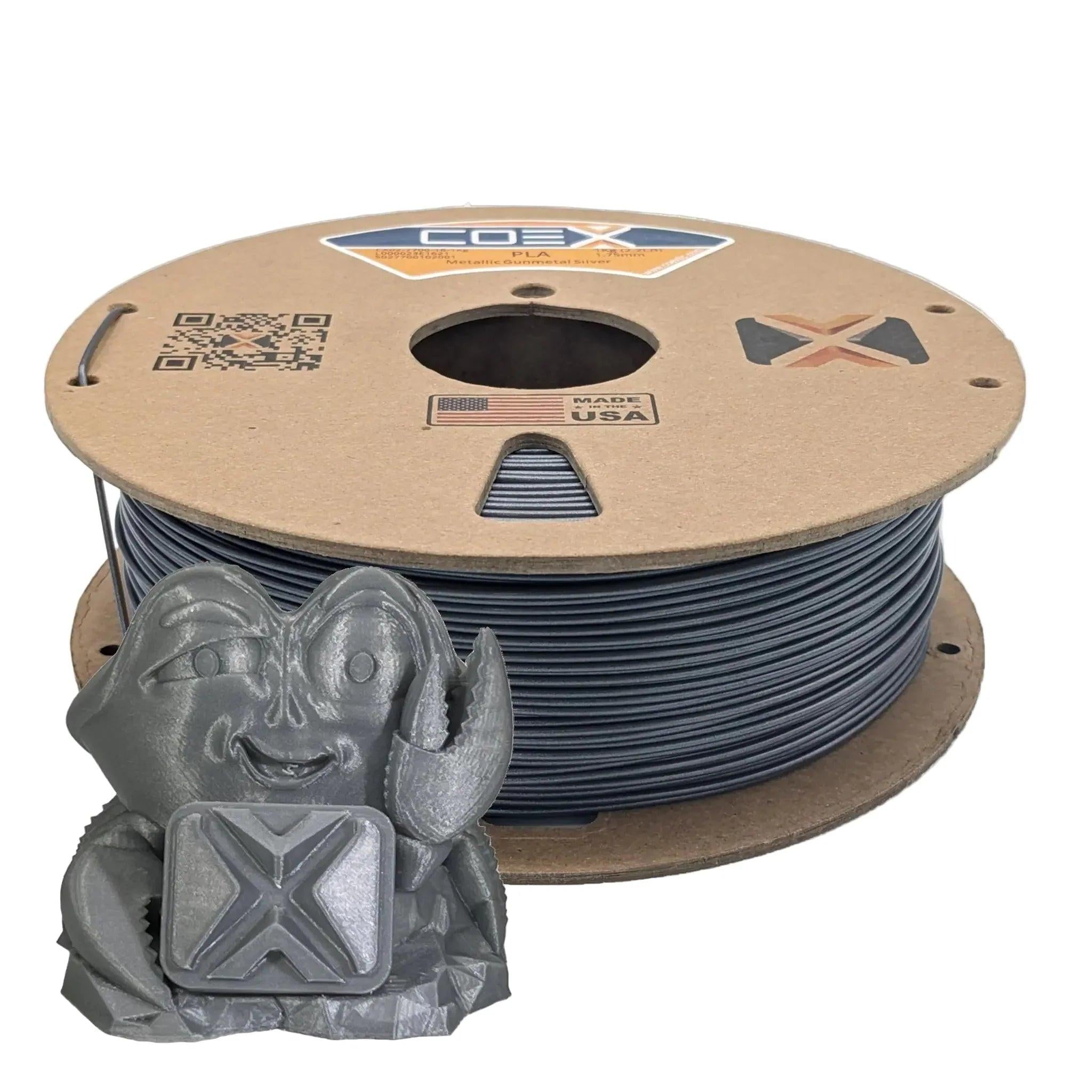 COEX 3D PLA Prime Filament – Metallic Silver – Smooth Finish, Easy Print PLA