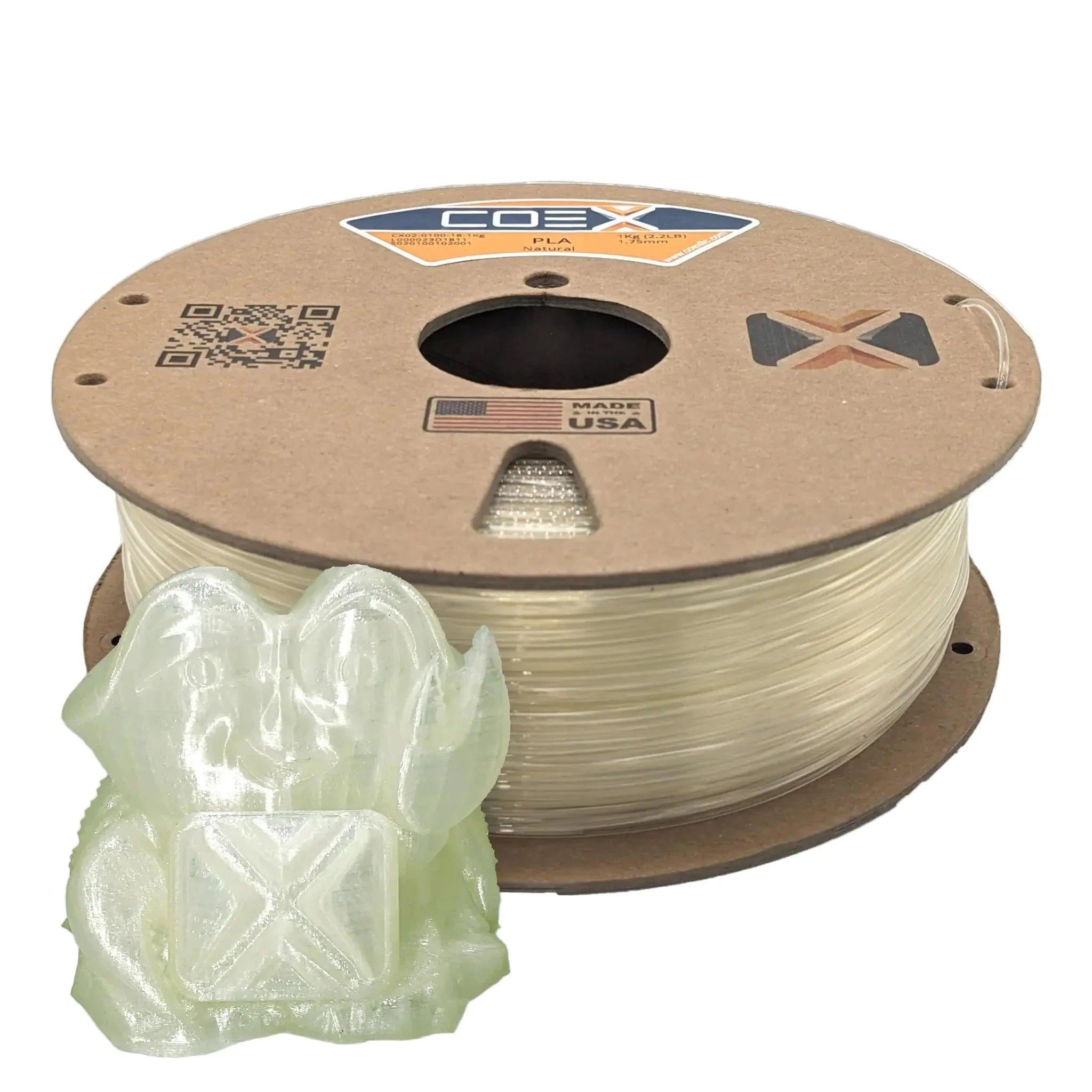 COEX 3D PLA Prime Filament – Natural (Off-White) – Smooth Finish, Easy Print PLA