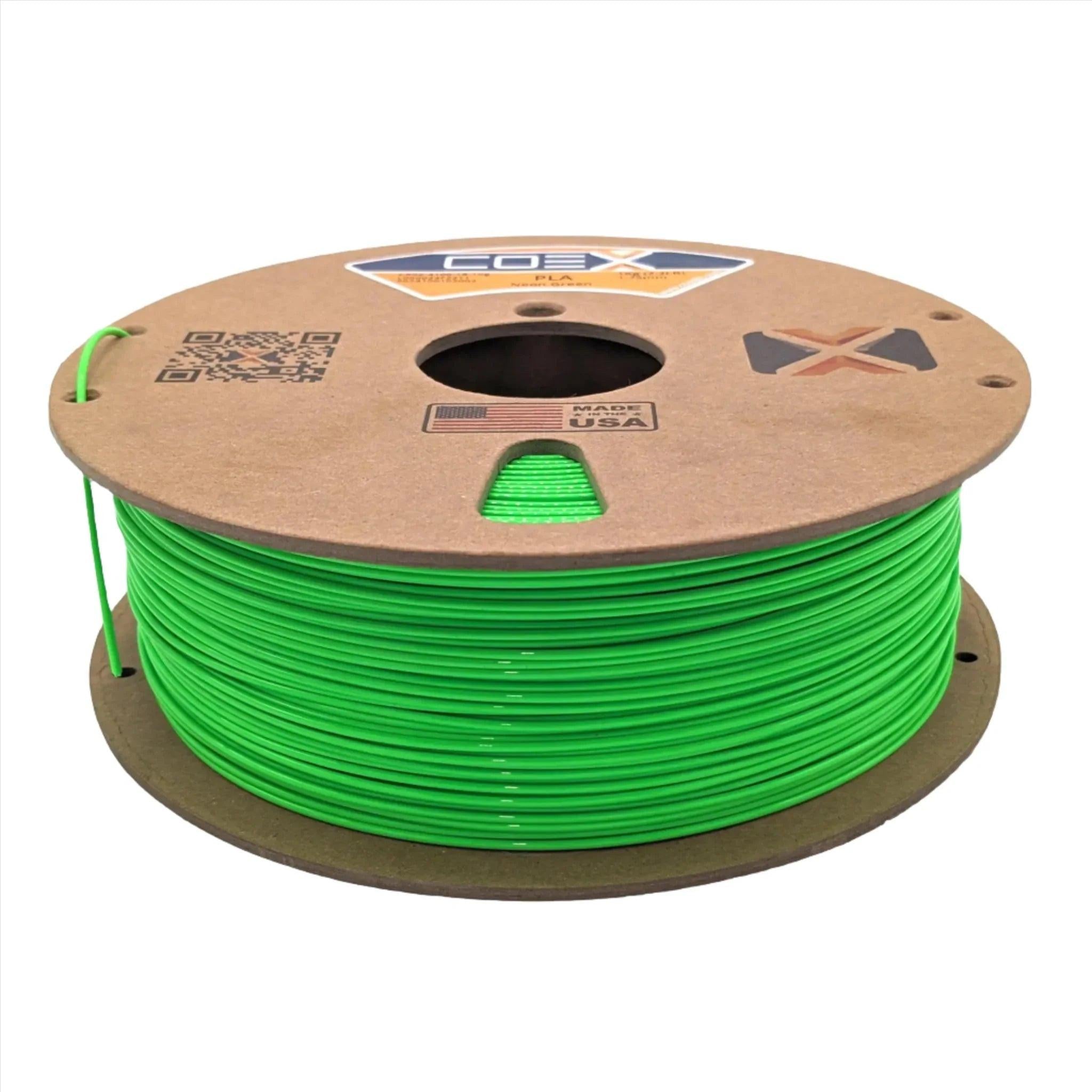 COEX 3D PLA Filament – Neon Green – Easy Print, Smooth Finish 3D Printing Material