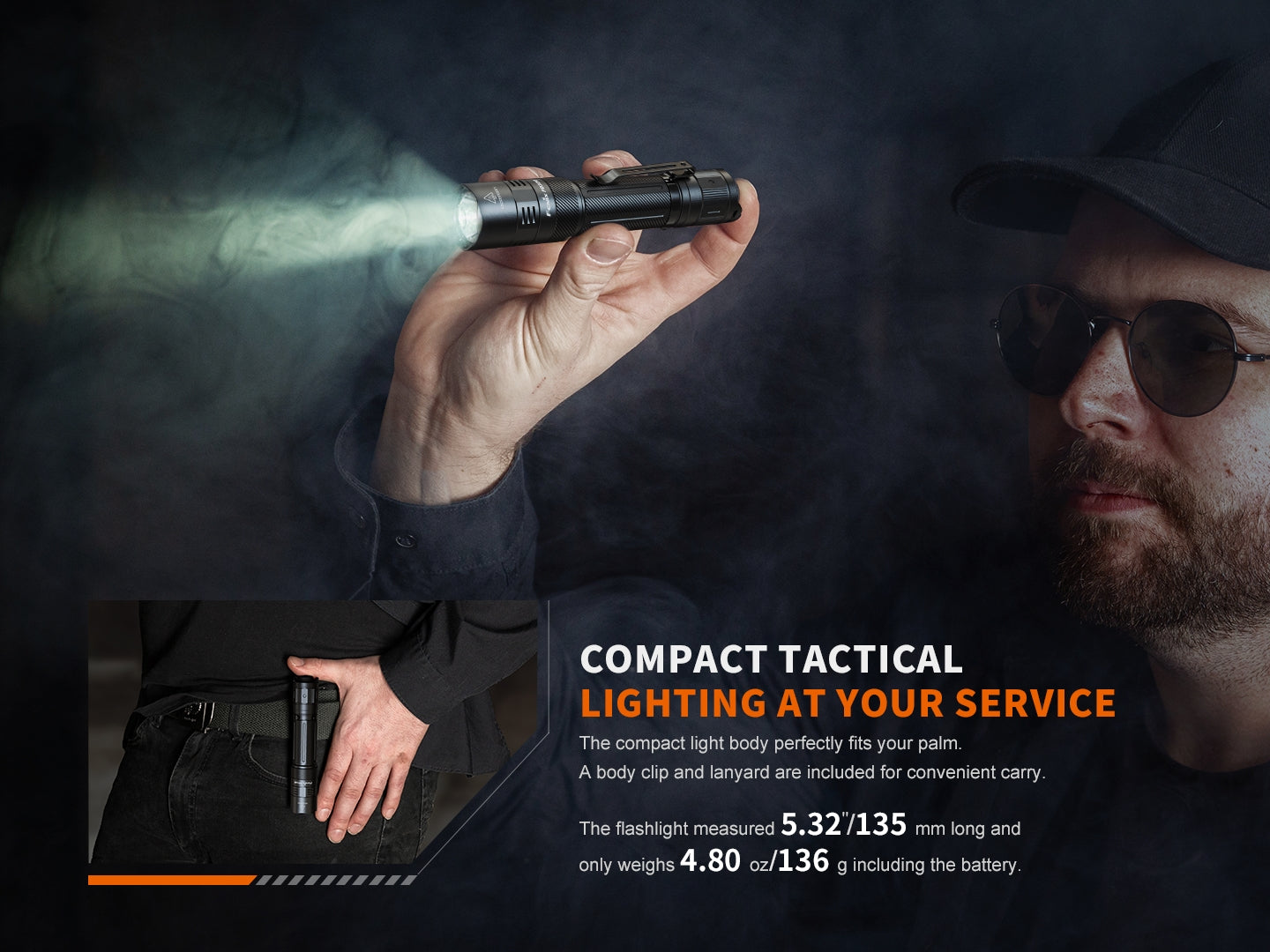 Fenix PD32R Rechargeable Flashlight | 1400 Lumens | Silent Switch | IP68 | USB-C