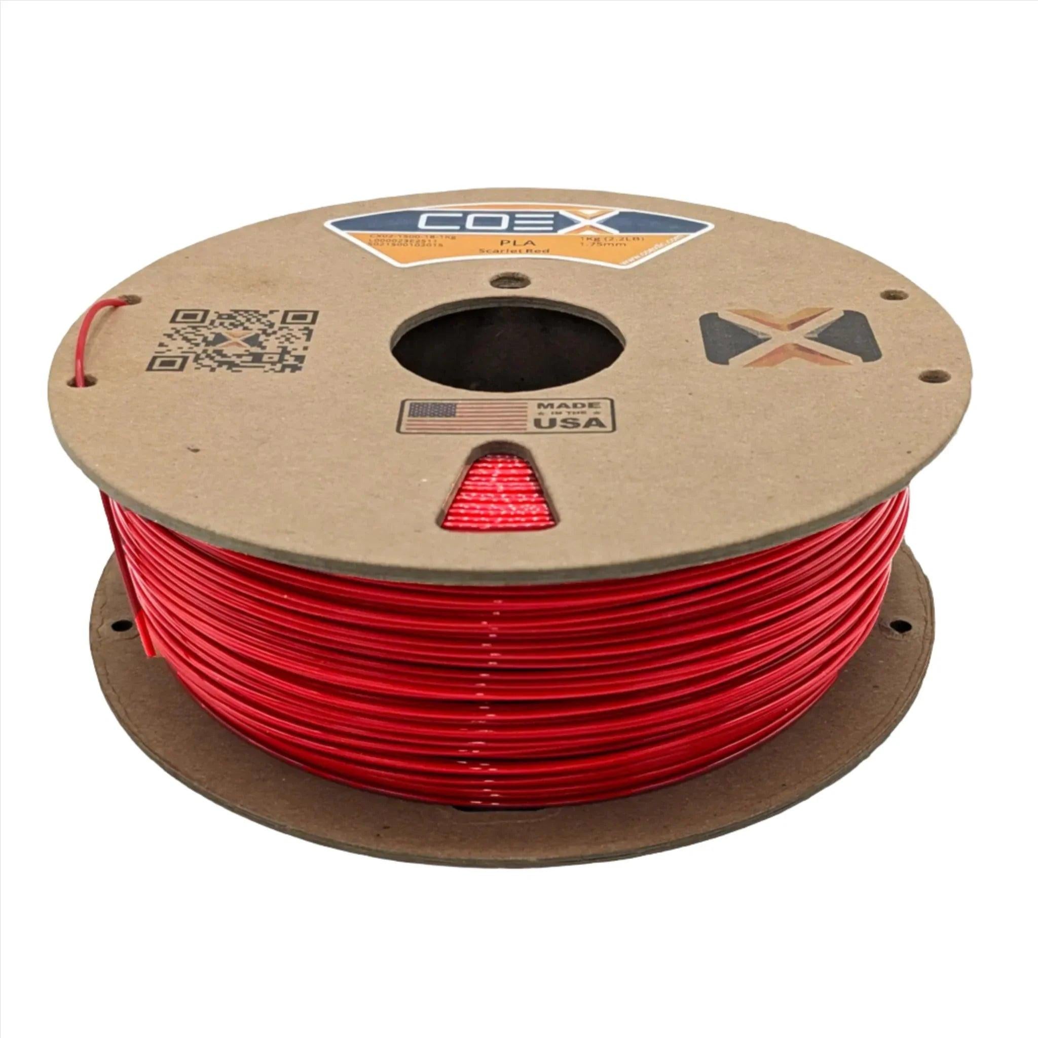 COEX 3D PLA Filament – Scarlet Red – Easy Print, Smooth Finish 3D Printing Material