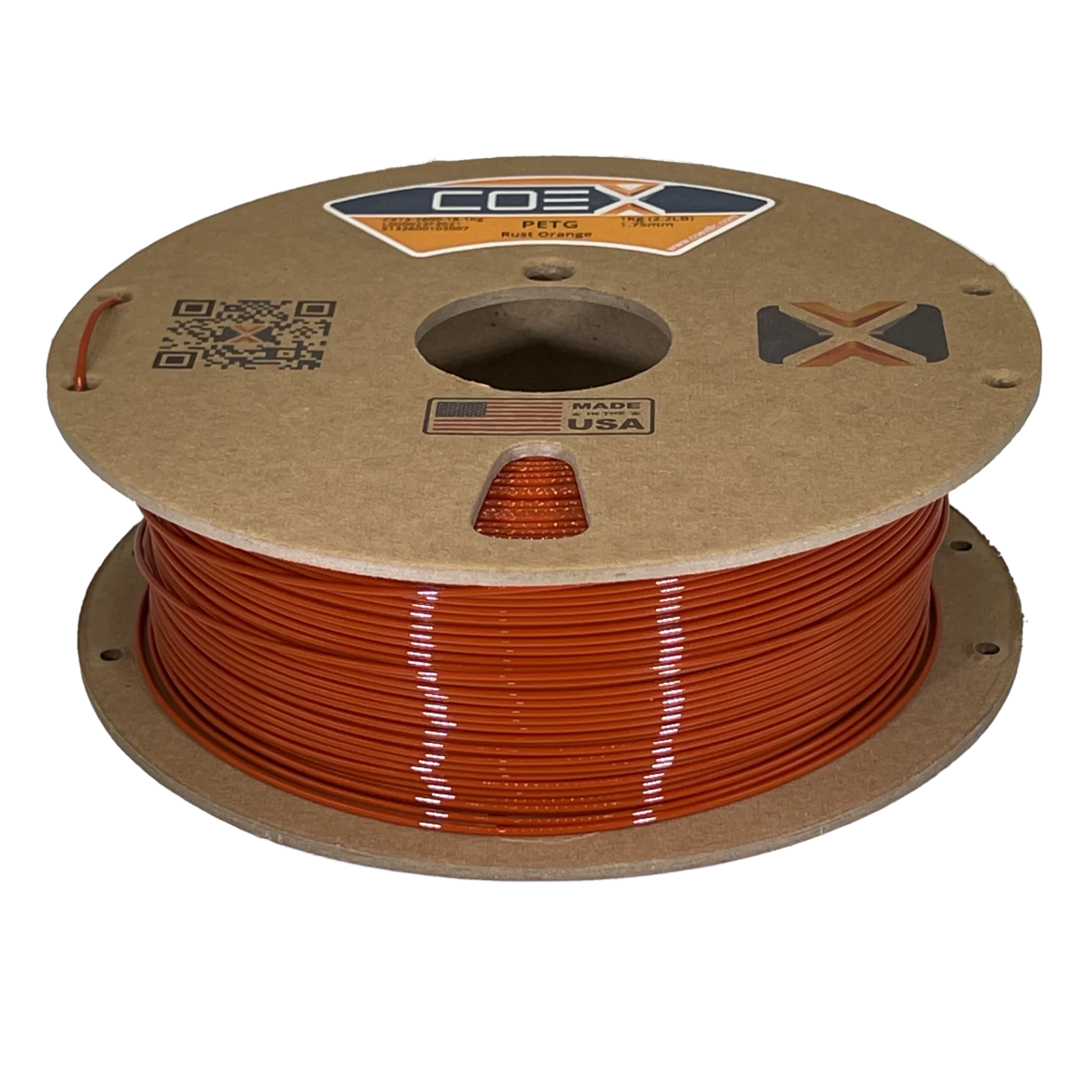 COEX 3D PETG Filament – Rust Orange – Durable, Low Warp 3D Printing Material