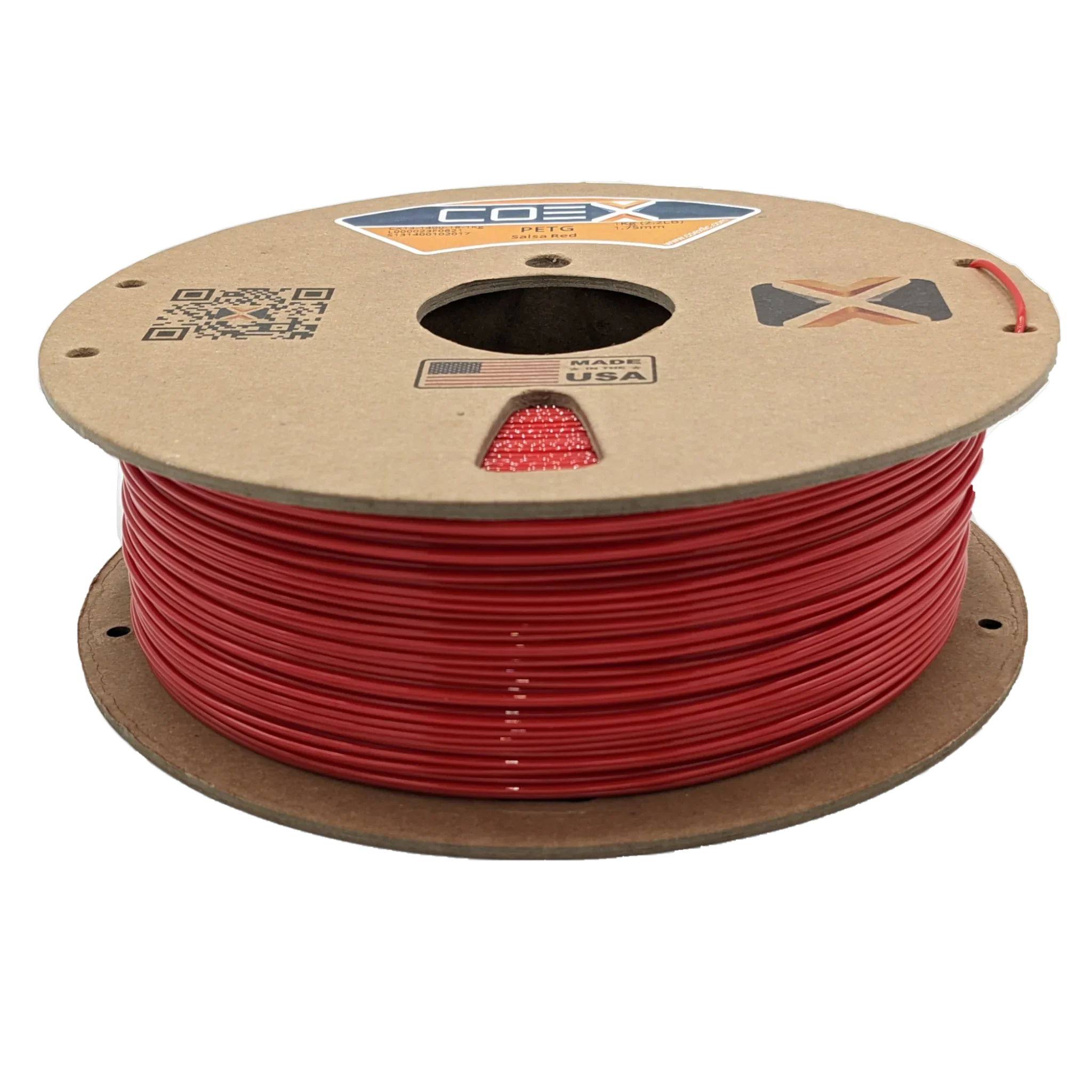 COEX 3D PETG Filament – Salsa Red – Strong, Low Warp, Glossy 3D Printing Material