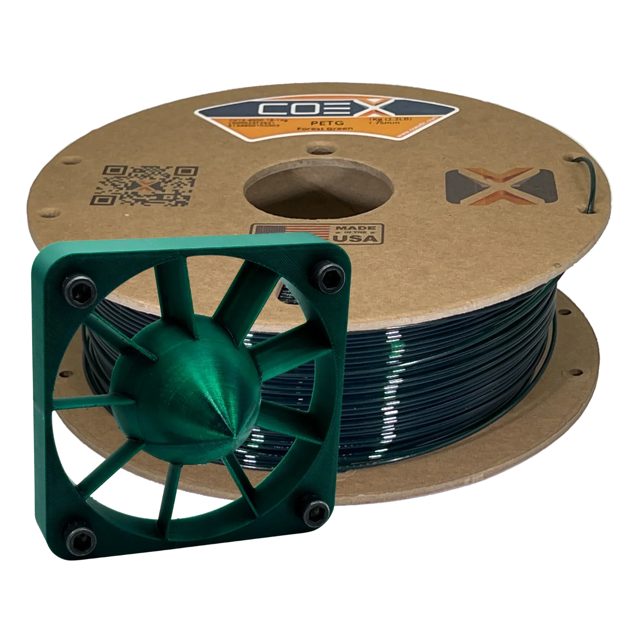 COEX 3D PETG Filament – Forest Green – Strong, Low Warp, Glossy 3D Printing Material