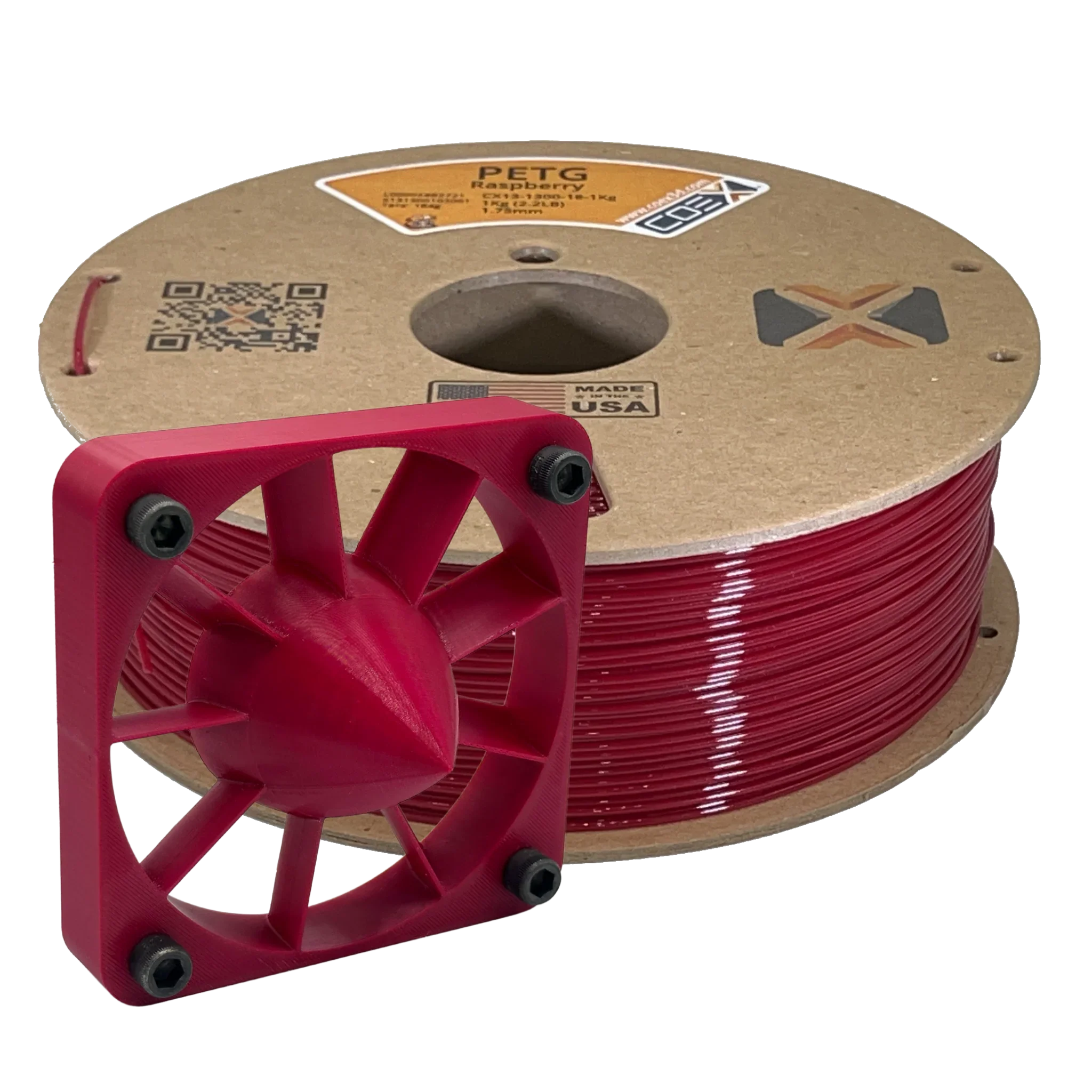 COEX 3D PETG Filament – Raspberry – Strong, Glossy, Easy Print Material
